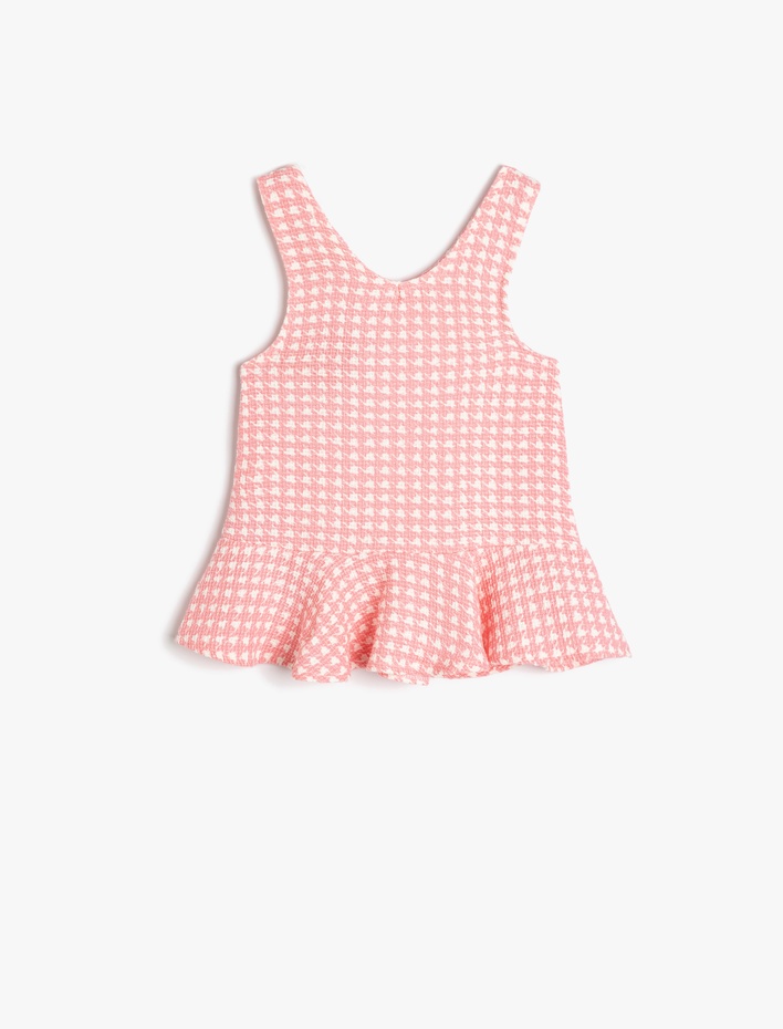 Kız Bebek Cep Detaylı Pamuklu Tüvit Jile Elbise