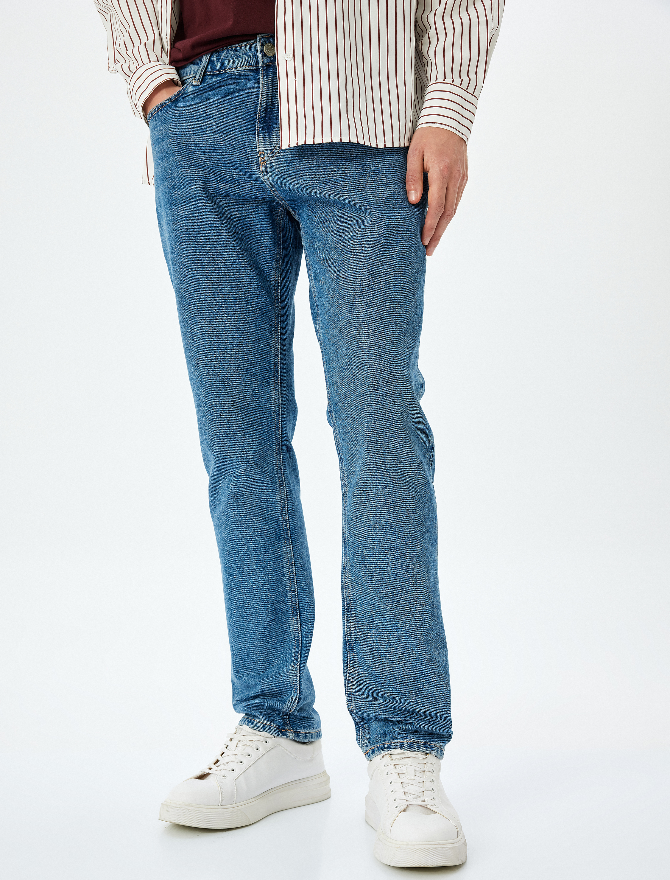   Normal Bel Pamuklu Cepli Straight Fit Jean - Mark Jean
