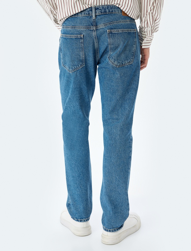 Normal Bel Pamuklu Cepli Straight Fit Jean - Mark Jean_3