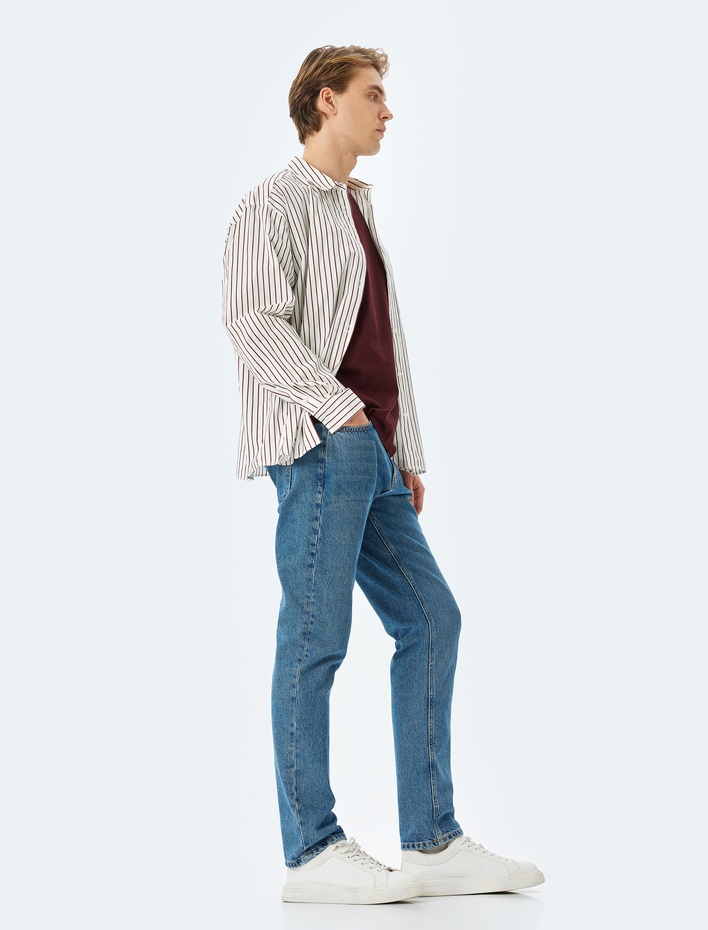 Normal Bel Pamuklu Cepli Straight Fit Jean - Mark Jean