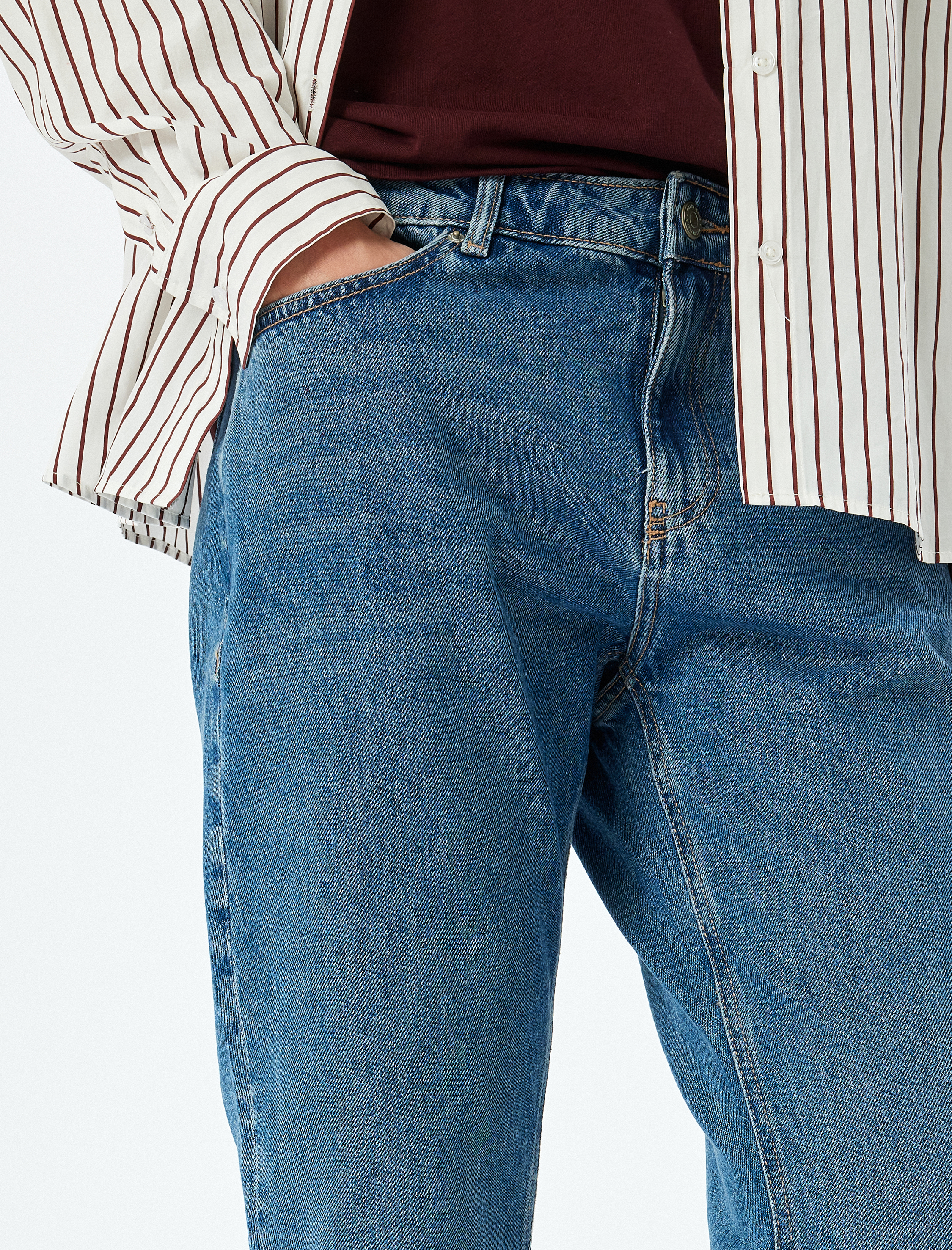   Normal Bel Pamuklu Cepli Straight Fit Jean - Mark Jean