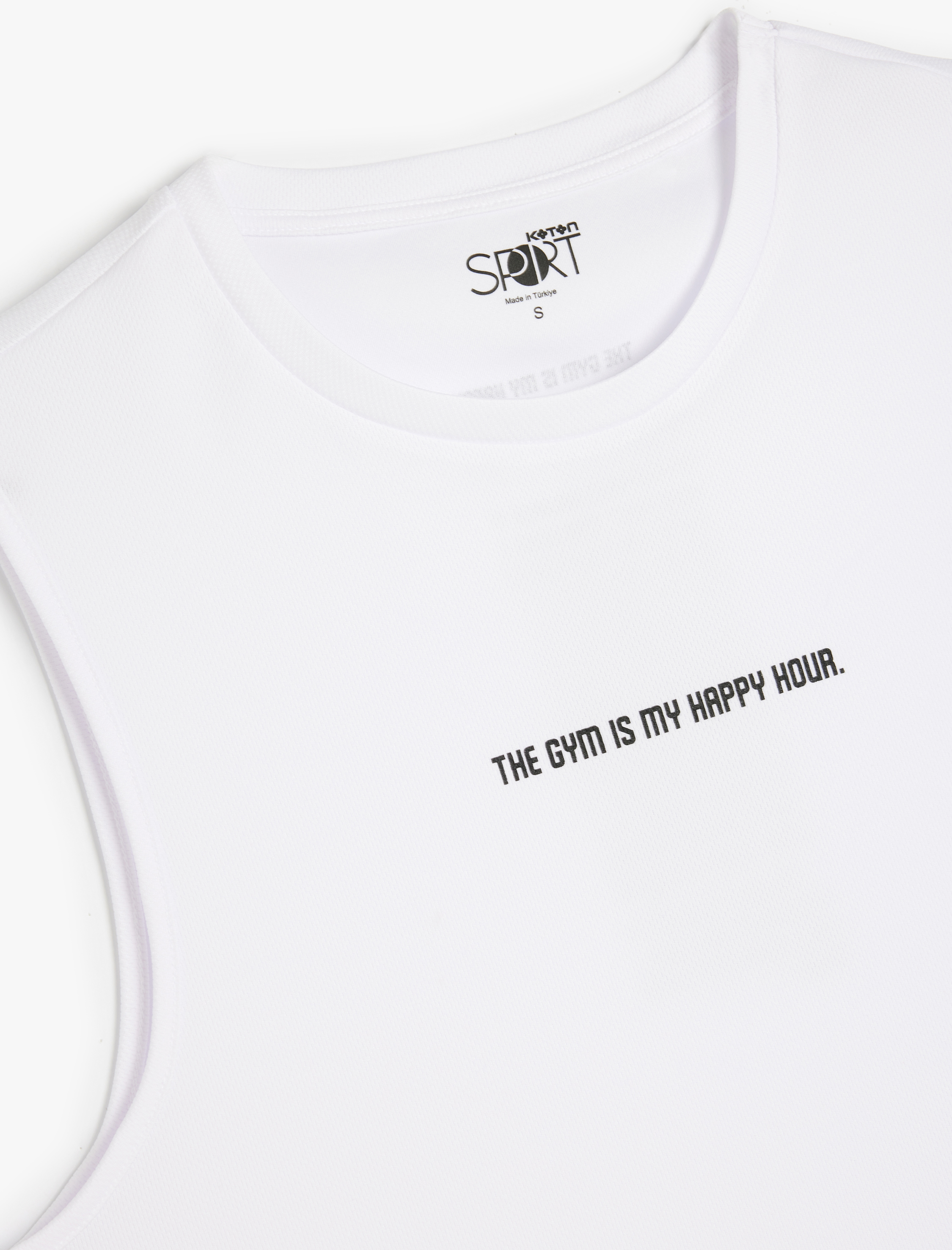   Arkası Baskılı Straight Fit Bisiklet Yaka Kolsuz Spor Atlet