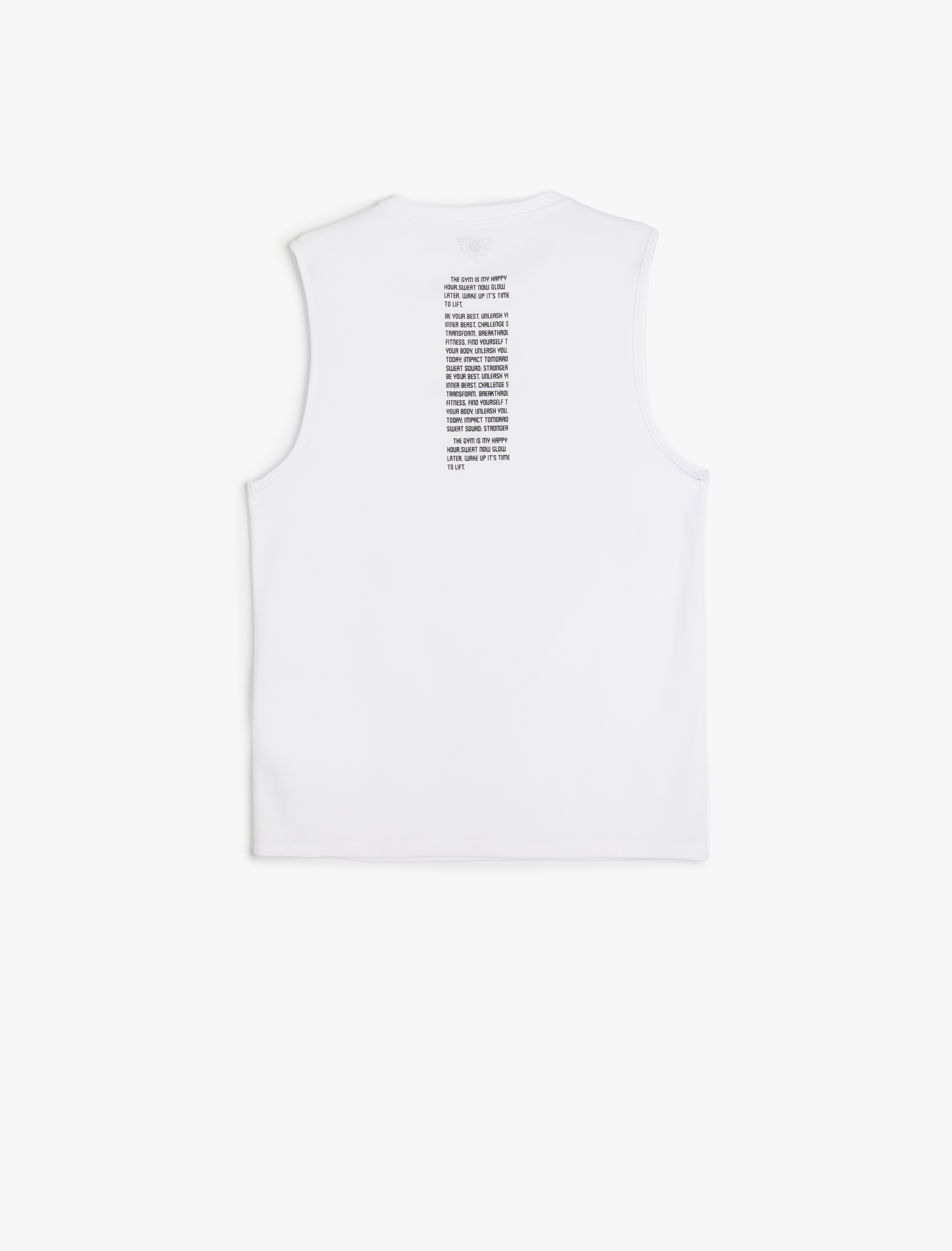   Arkası Baskılı Straight Fit Bisiklet Yaka Kolsuz Spor Atlet