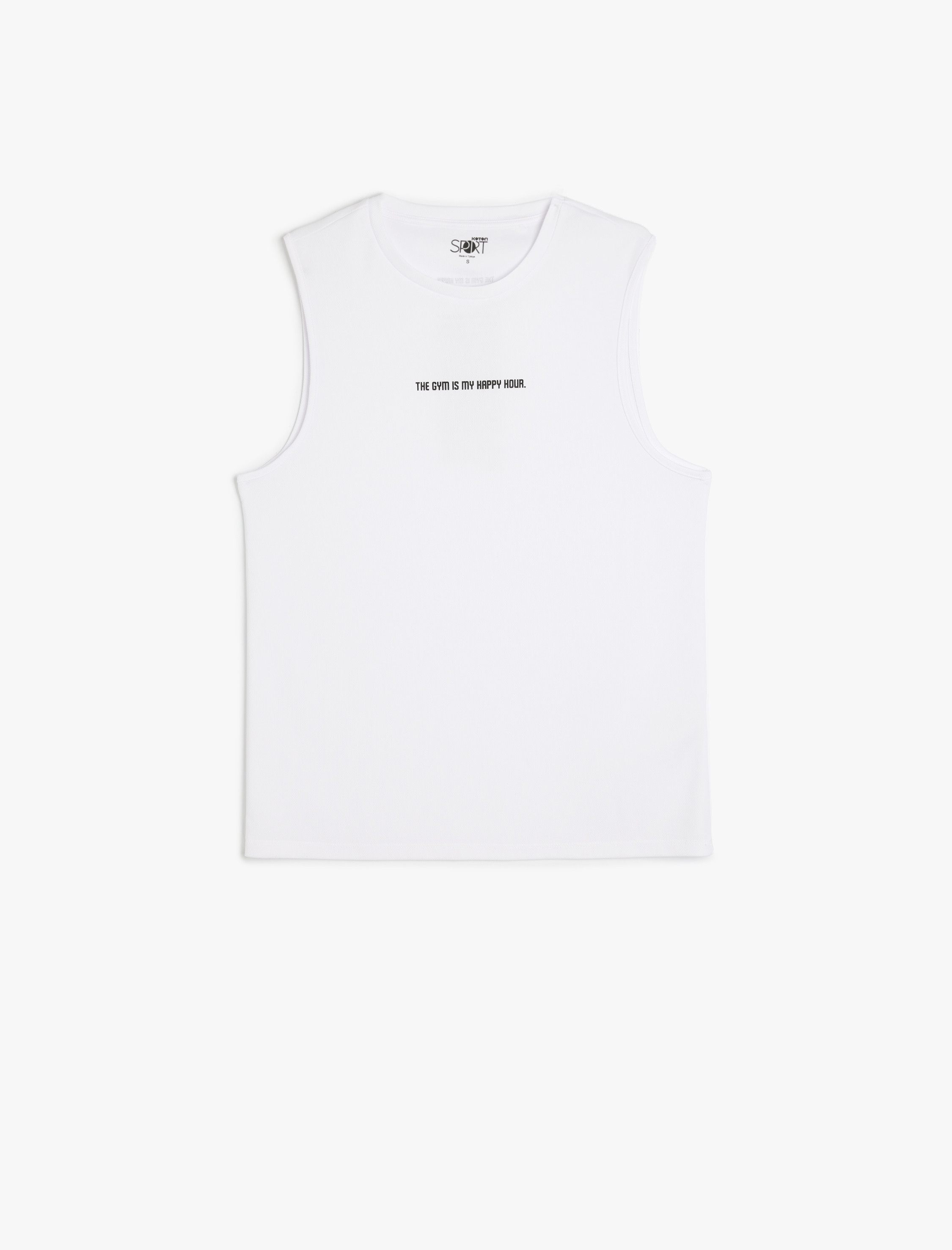   Arkası Baskılı Straight Fit Bisiklet Yaka Kolsuz Spor Atlet