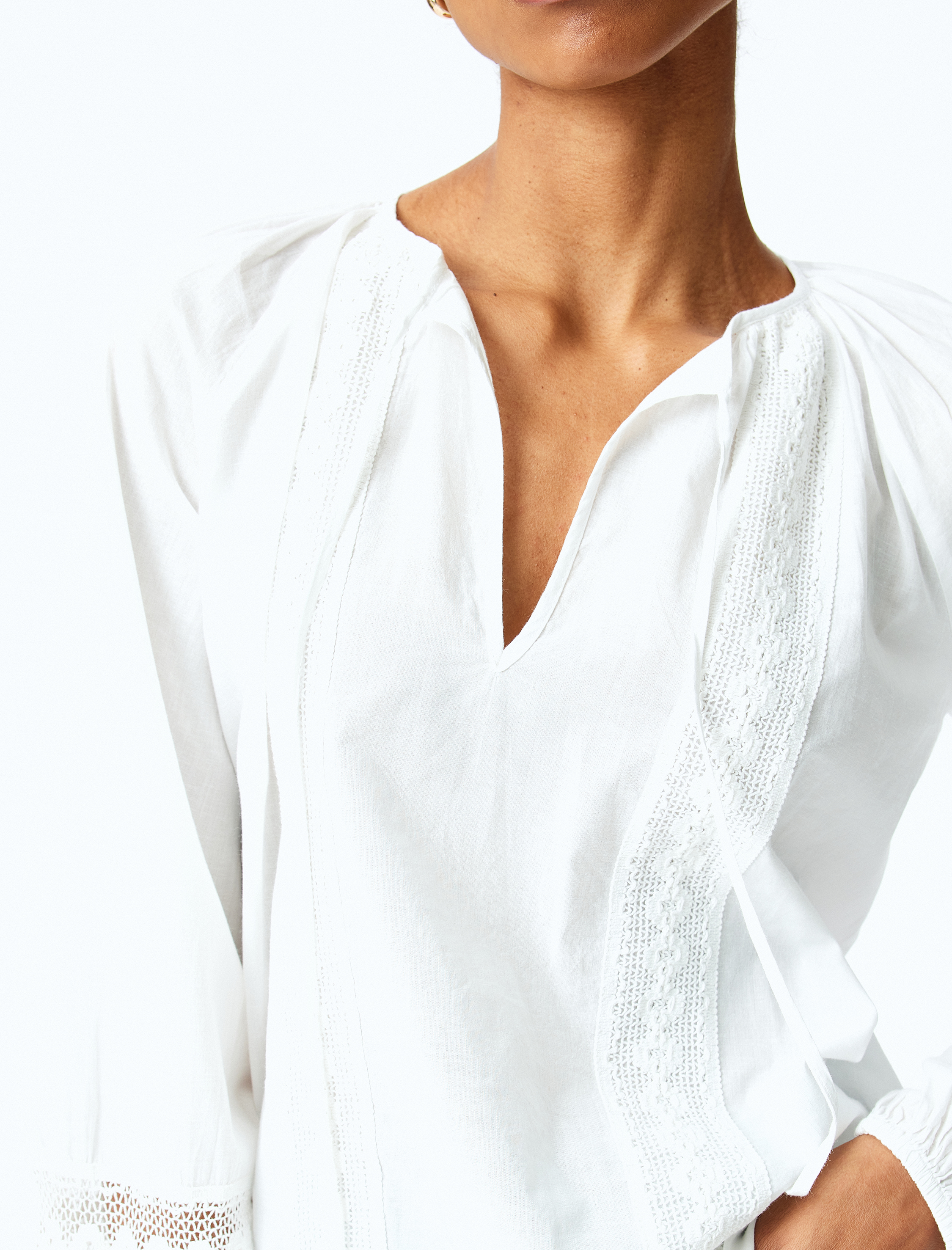   Fisto Detaylı Uzun Balon Kol Oversize Bluz