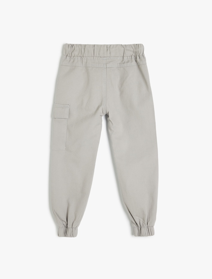 Erkek Çocuk Pamuklu Beli Bağlamalı Kargo Cepli Jogger Pantolon