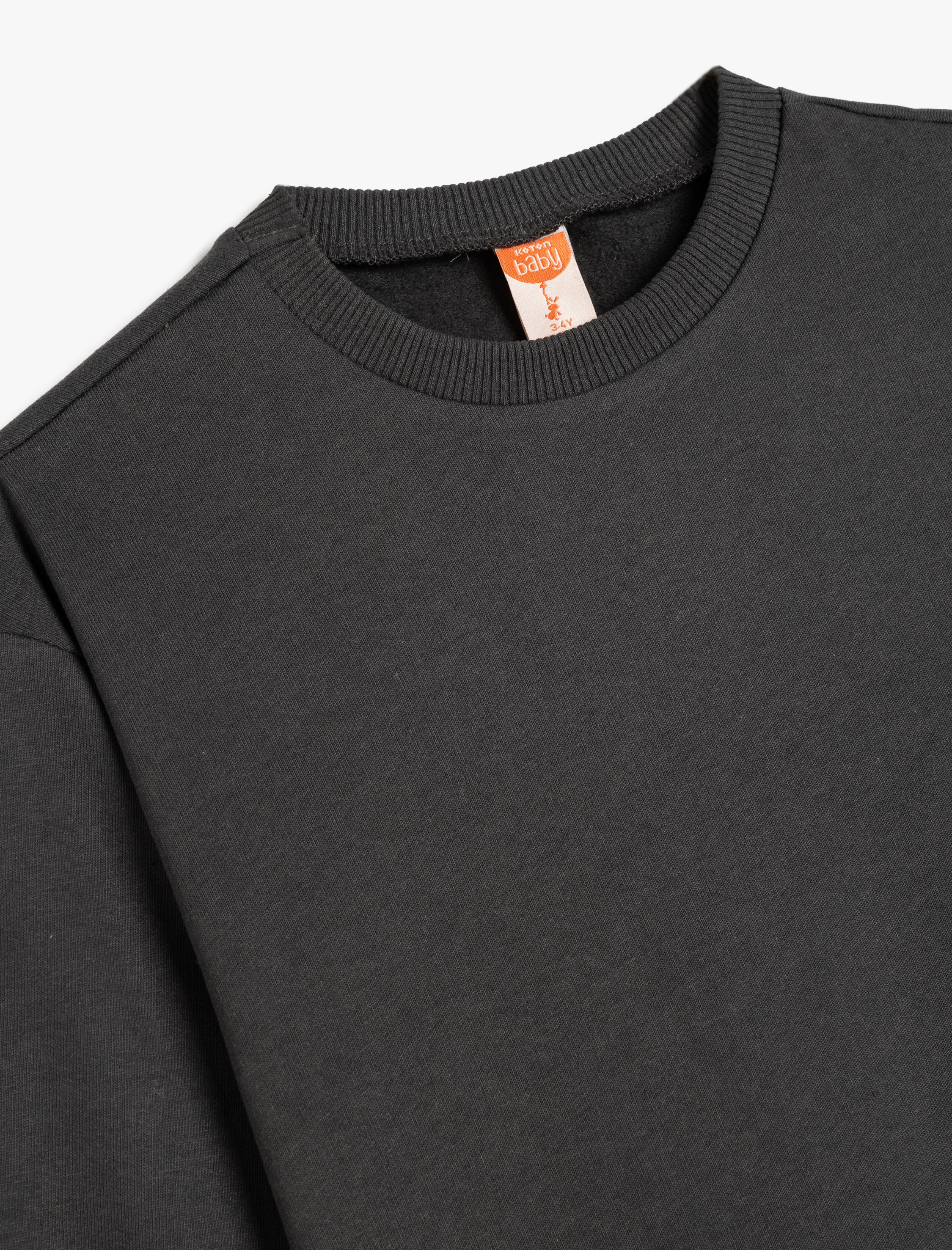 Erkek Bebek Pamuklu Uzun Kollu Bisiklet Yaka Şardonlu Basic Sweatshirt