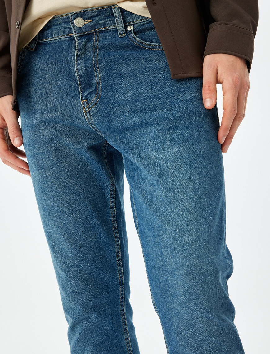   Normal Bel Pamuklu Slim Fit Jean Pantolon - Brad Jean