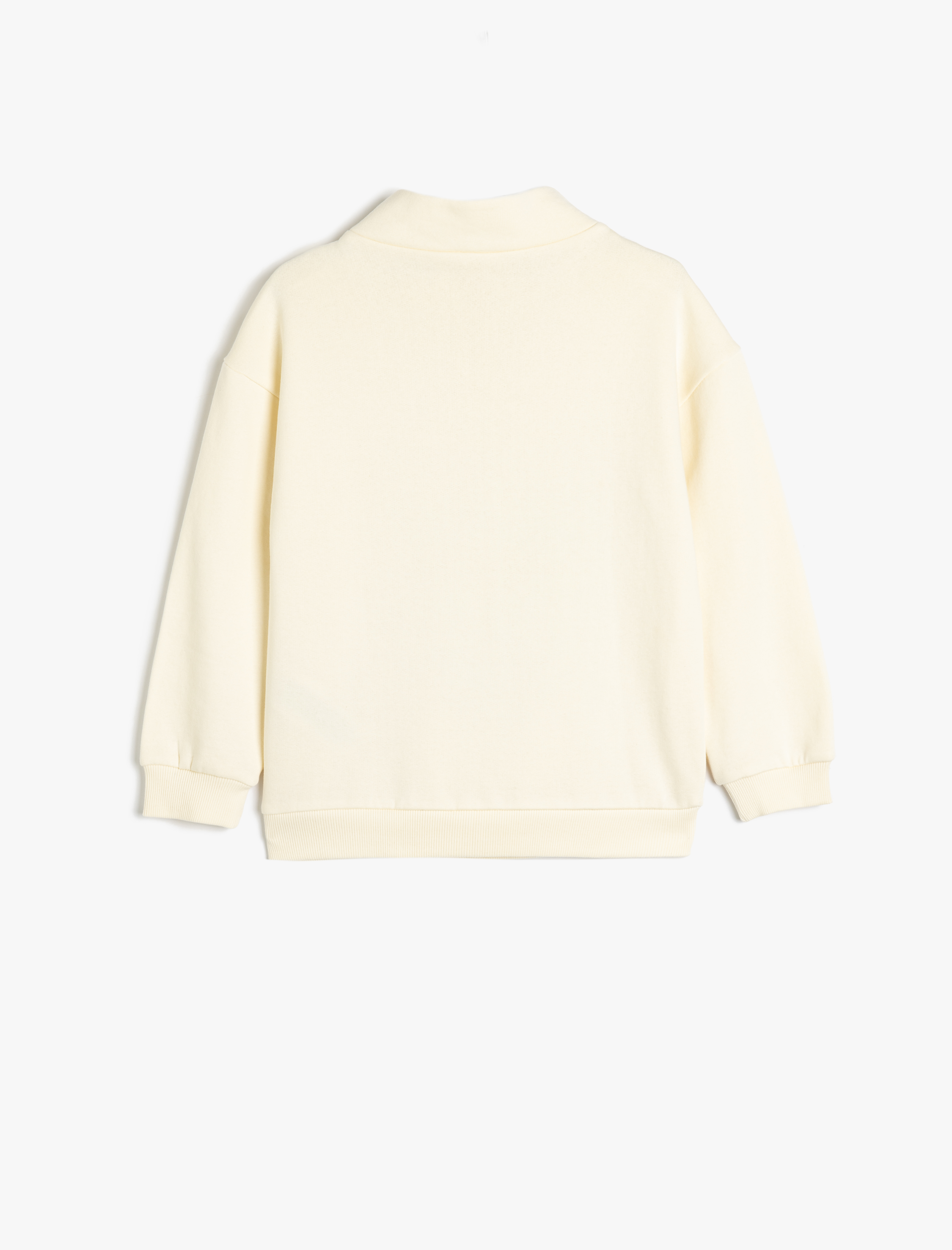  Erkek Çocuk Kaplan Baskılı Fermuar Detaylı Pamuklu Şardonlu Sweatshirt