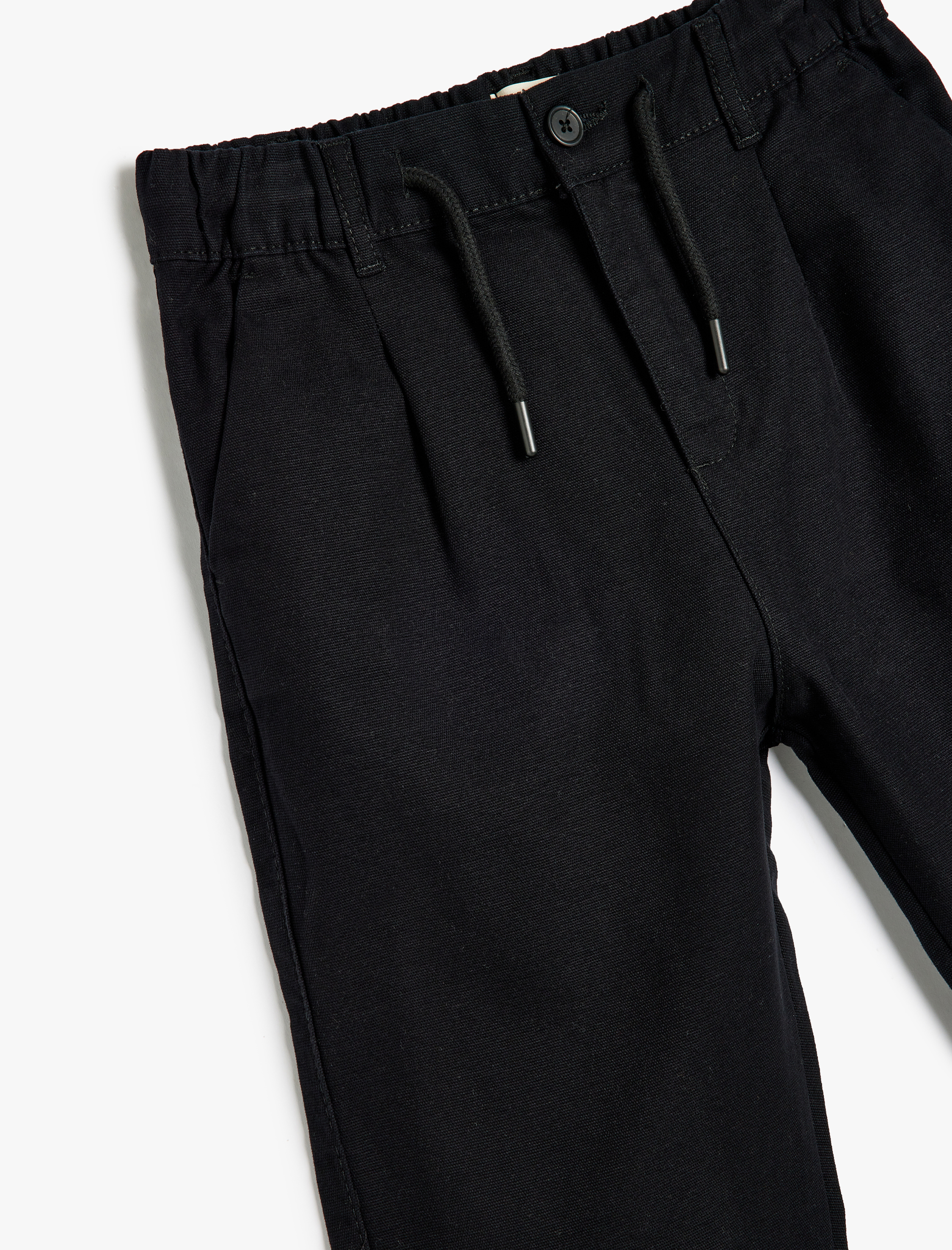  Erkek Çocuk Beli Bağlamalı Düğme Detaylı Cepli Pamuklu Pantolon