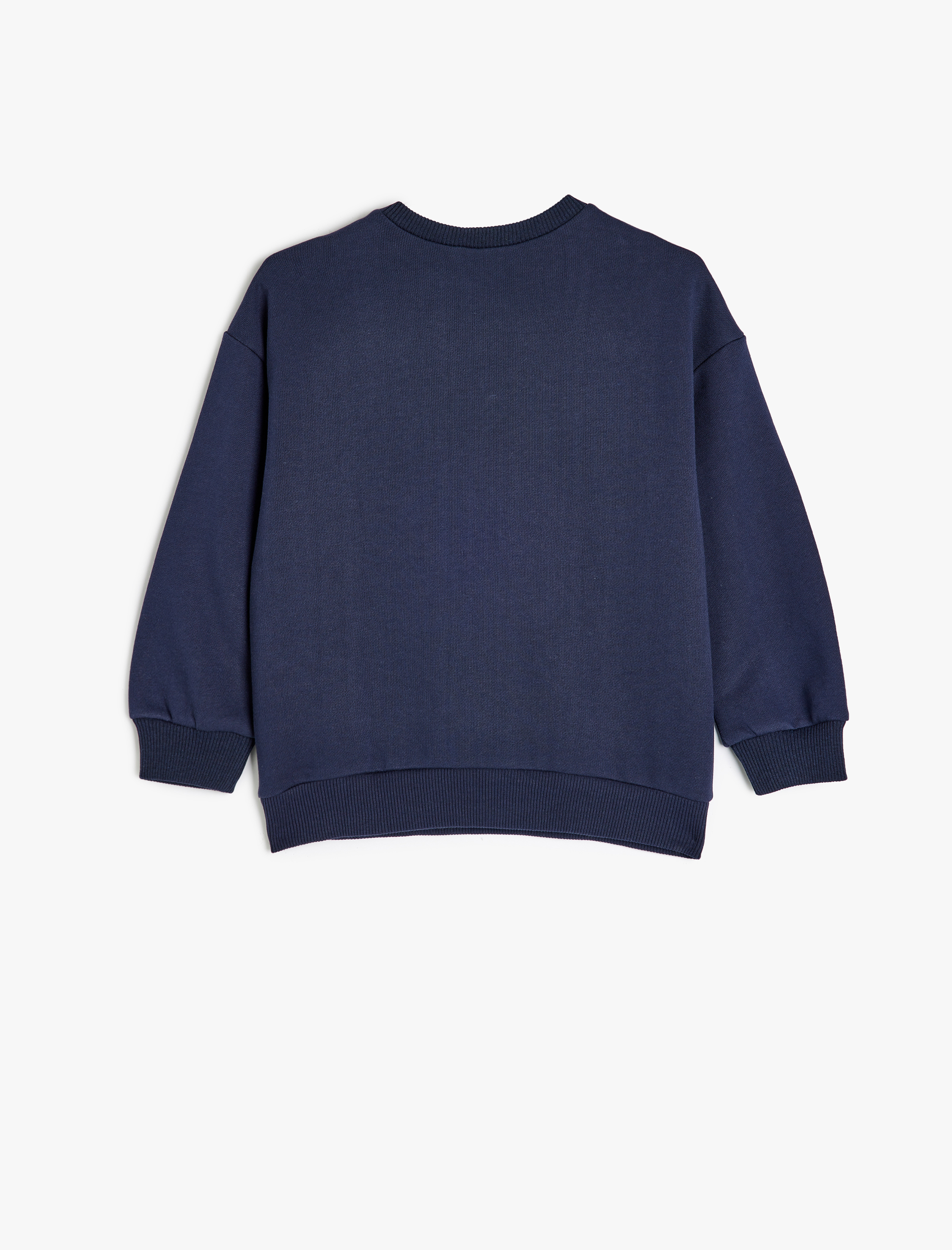  Kız Çocuk Slogan Baskılı Uzun Kollu Bisiklet Yaka Pamuklu Şardonlu Sweatshirt