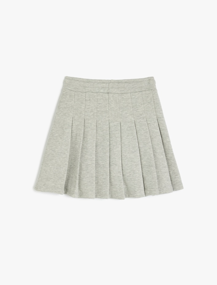  Beli Bağlamalı Kalın Piliseli Mini Etek