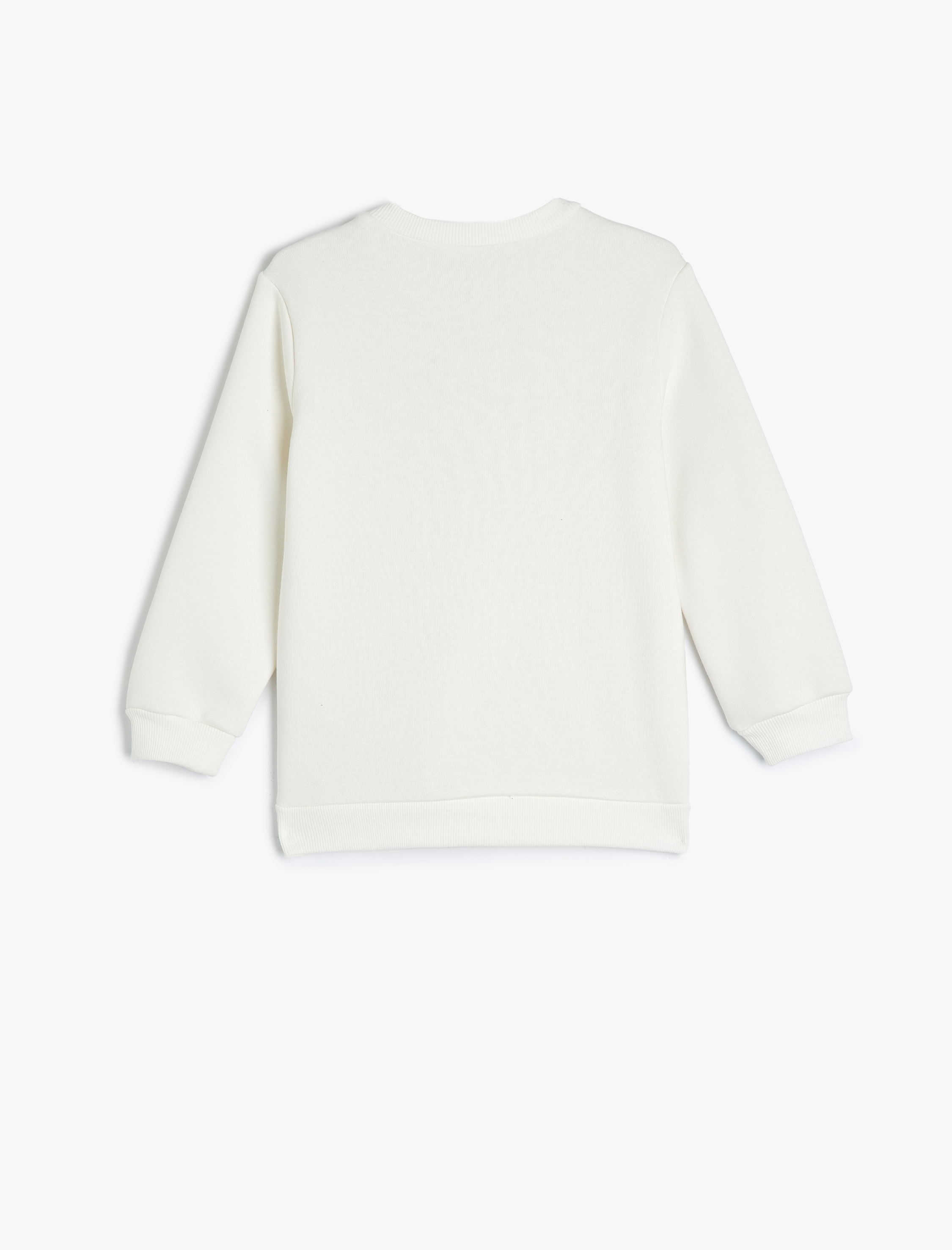  Erkek Çocuk Uzun Kollu Bisiklet Yaka Baskılı Şardonlu Pamuklu Sweatshirt