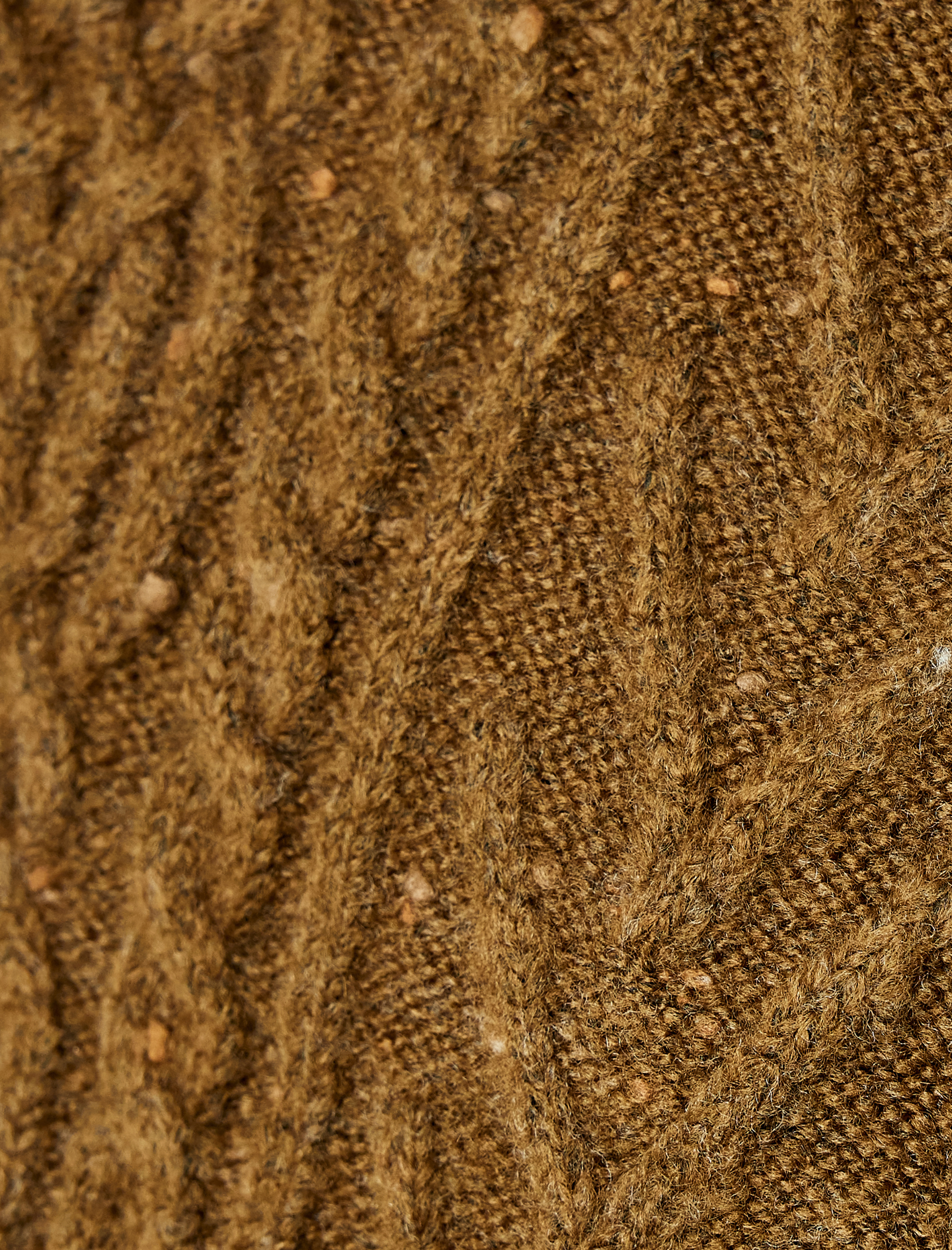   Saç Örgü Desenli Hafif Dik Yaka Süveter