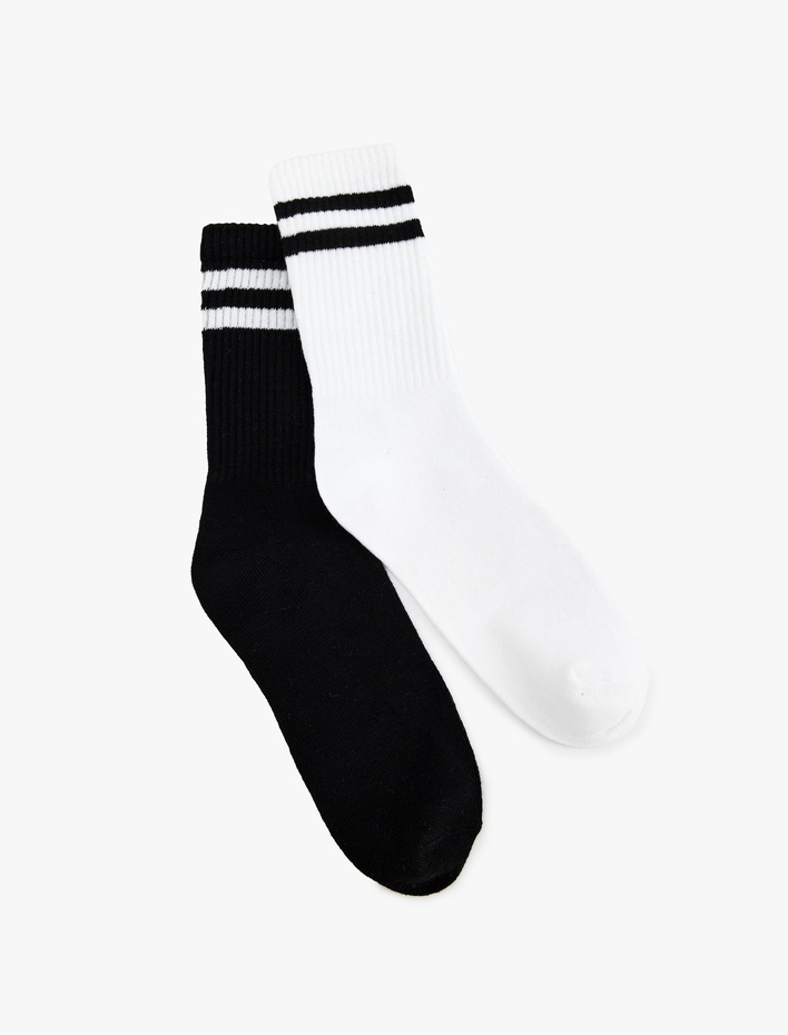 Kadın 2'li Çok Renkli Tenis Çorap Seti