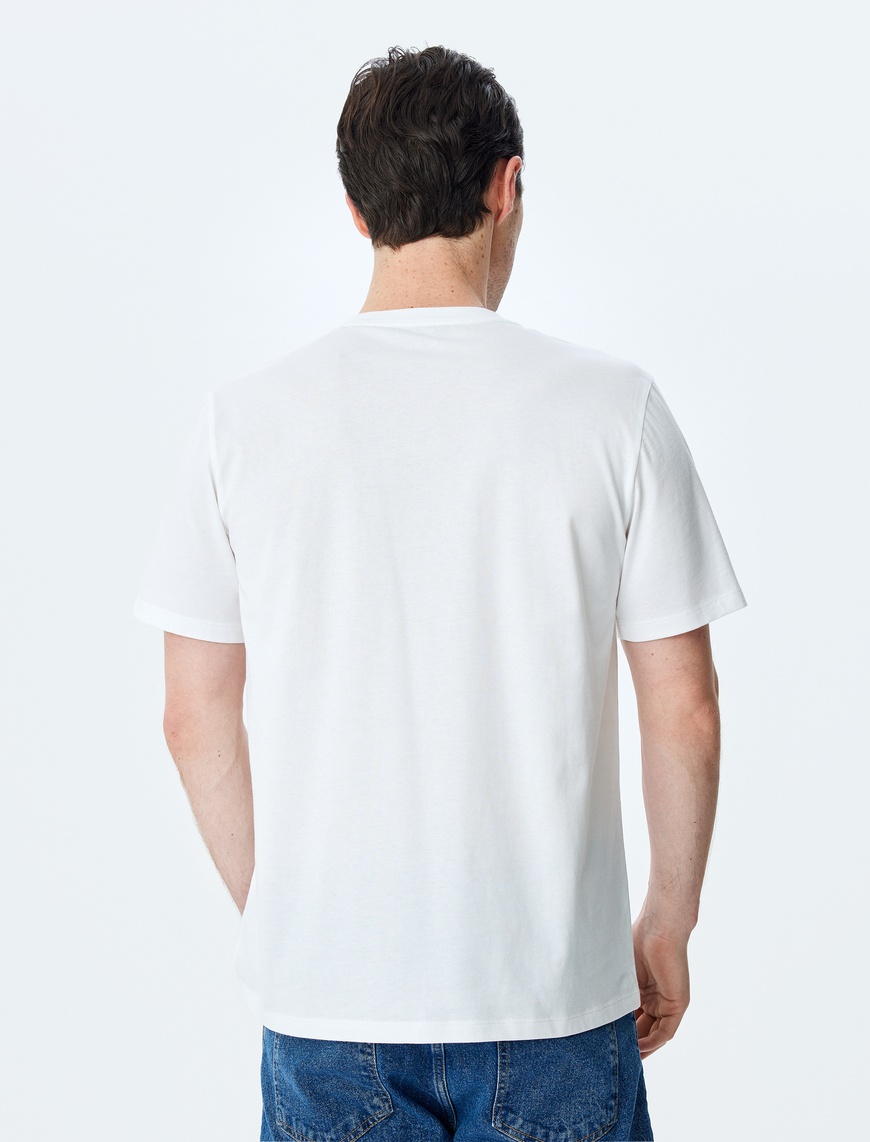   Regular Fit Bisiklet Yaka Kısa Kollu Pamuklu Baskılı Tişört