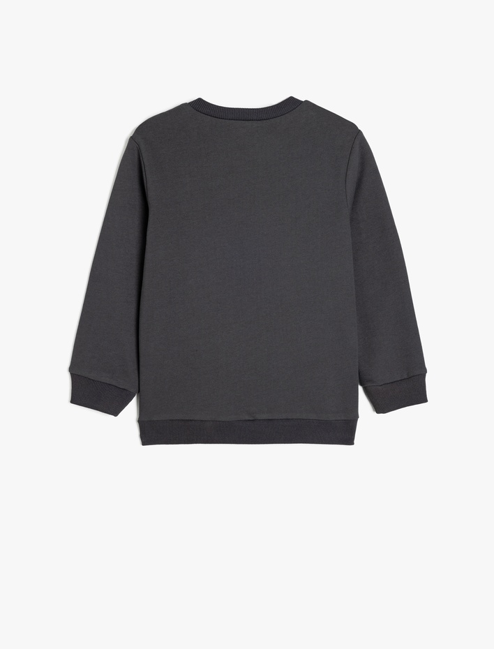 Erkek Çocuk Oyun Temalı Uzun Kollu Bisiklet Yaka Şardonlu Sweatshirt