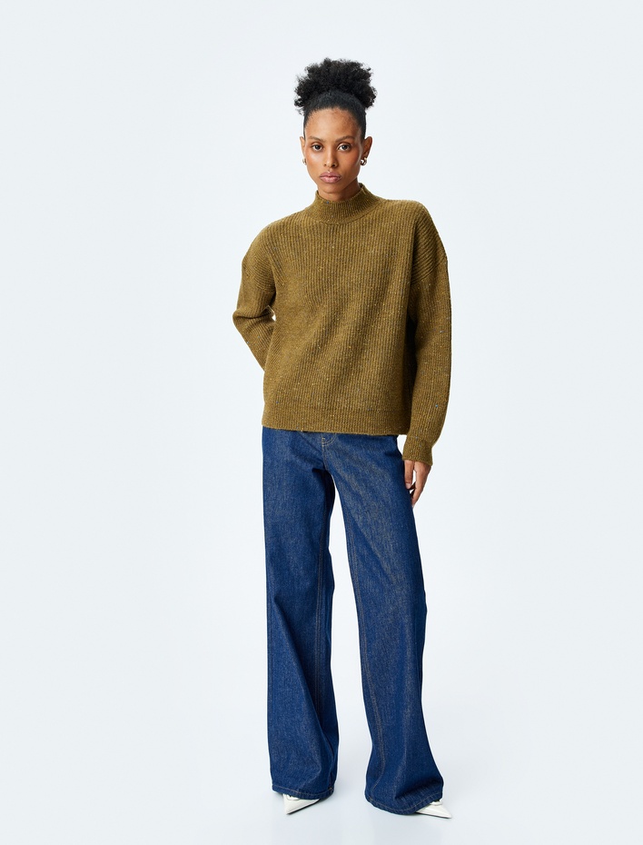  Oversize Balıkçı Yaka Triko Kazak