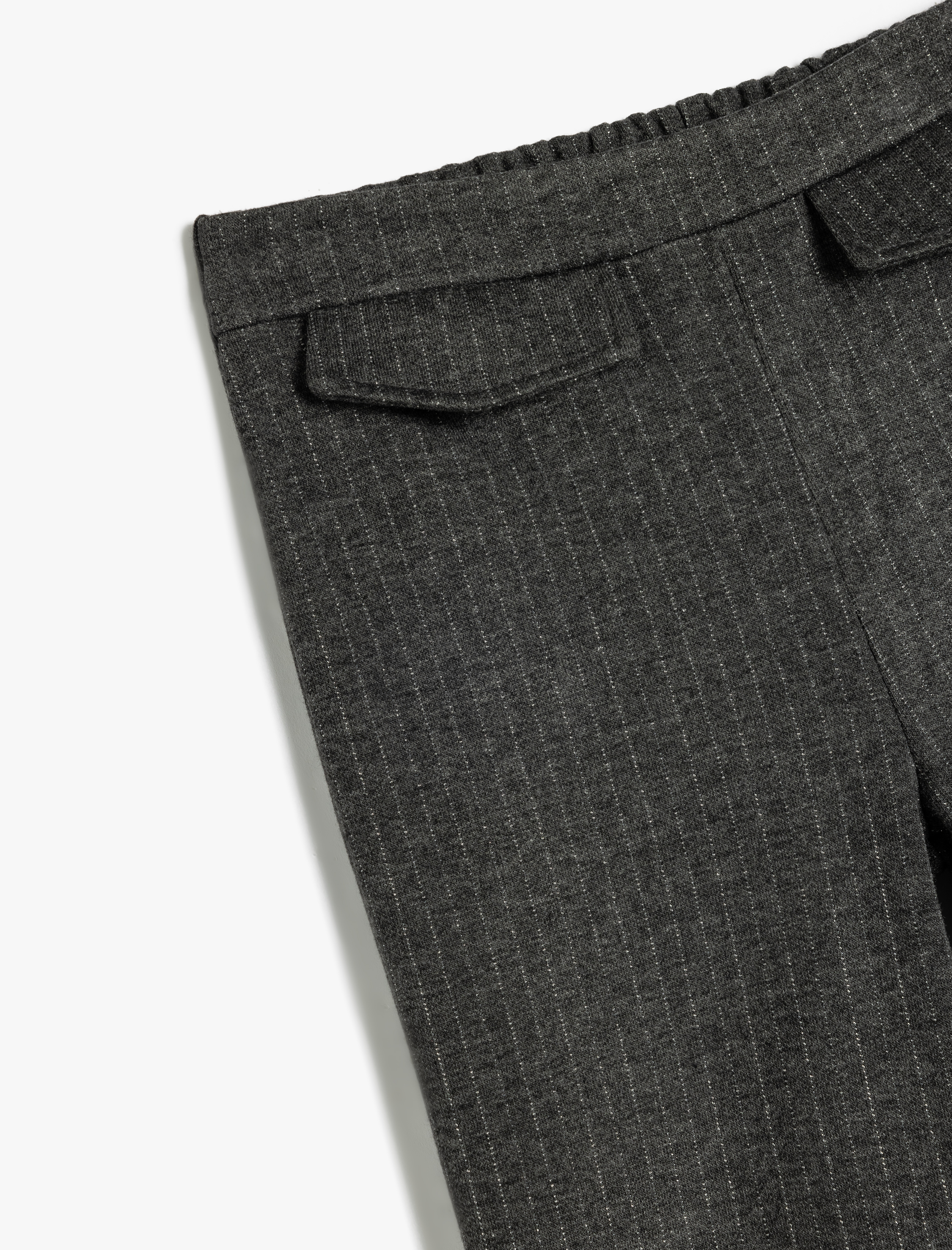  Kız Çocuk Kapaklı Cepli Çizgili Pantolon