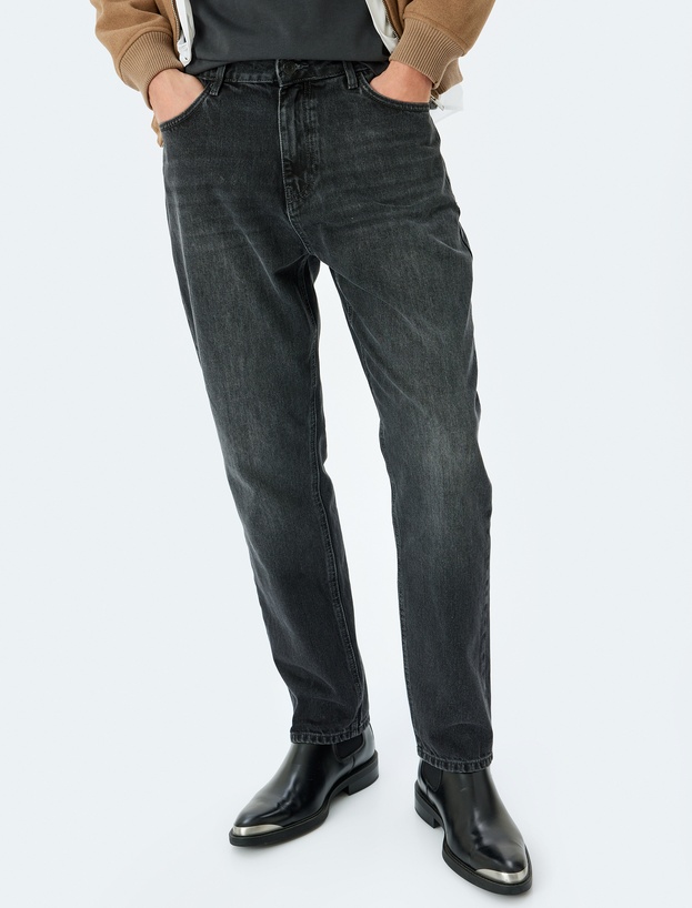 Normal Bel Pamuklu 90's Straight Fit Jean Pantolon - Korban Jean_2