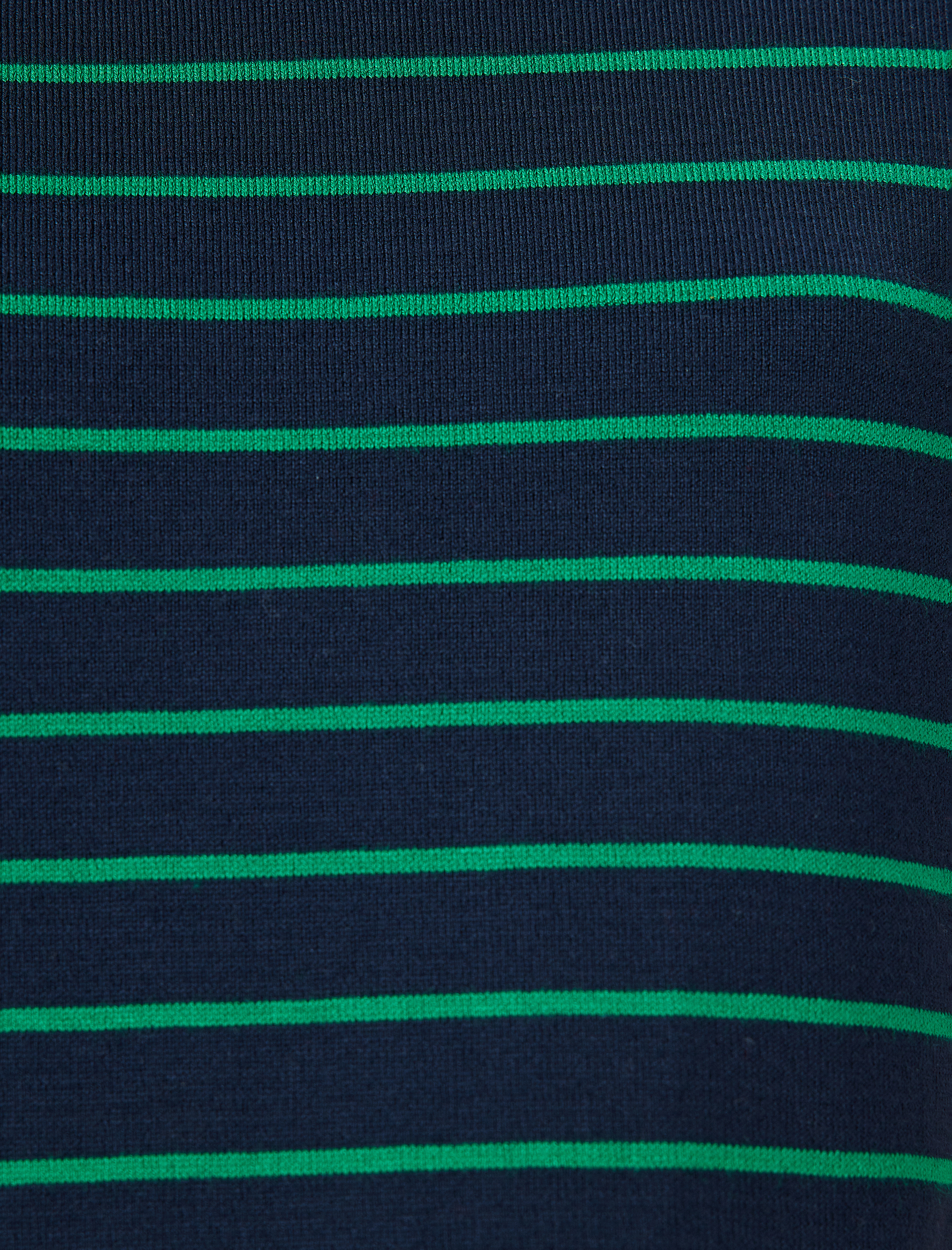   Kısa Kollu Dik Yaka Çizgili Triko Kazak