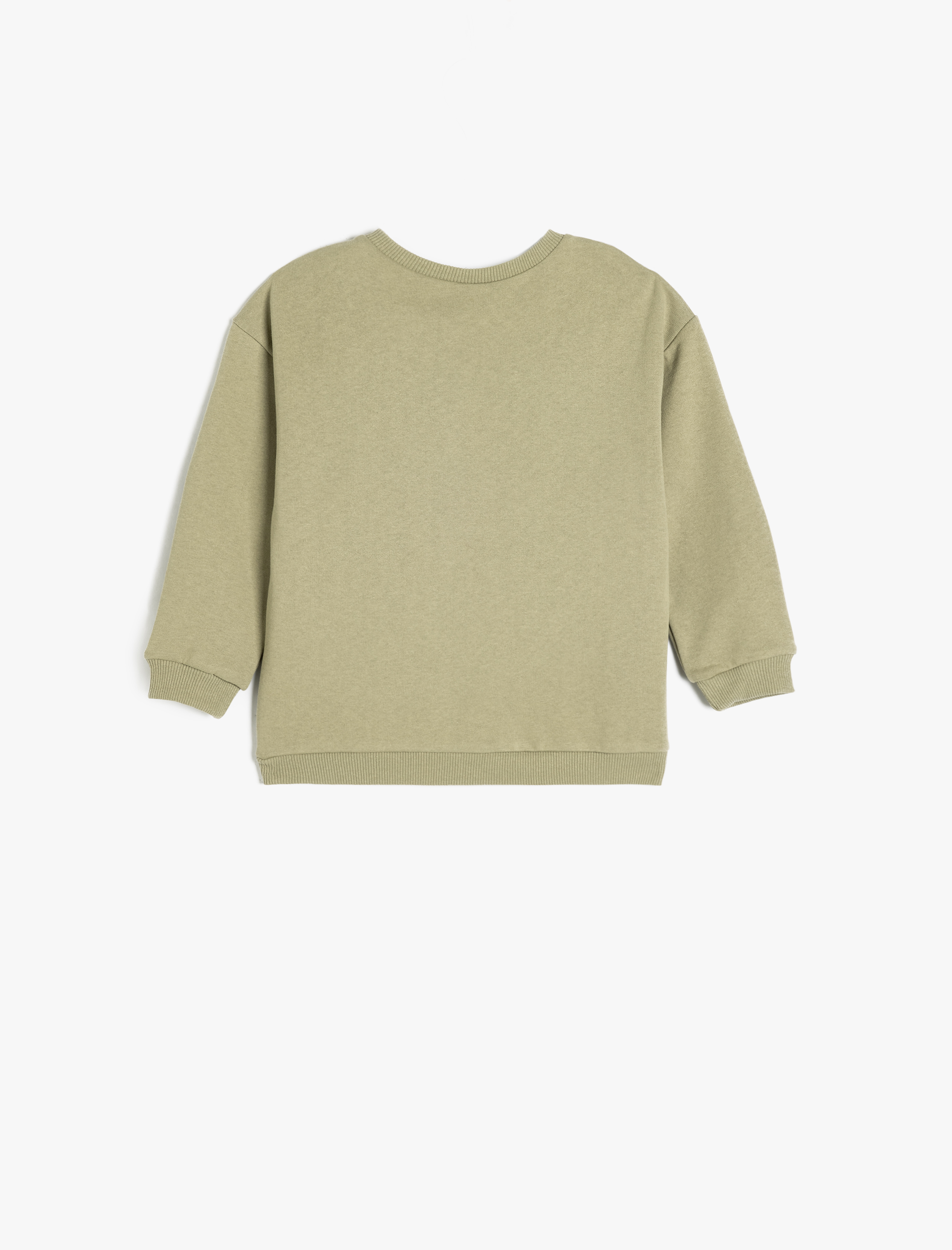  Erkek Bebek Ayıcık Baskılı Uzun Kollu Bisiklet Yaka Pamuklu Şardonlu Sweatshirt