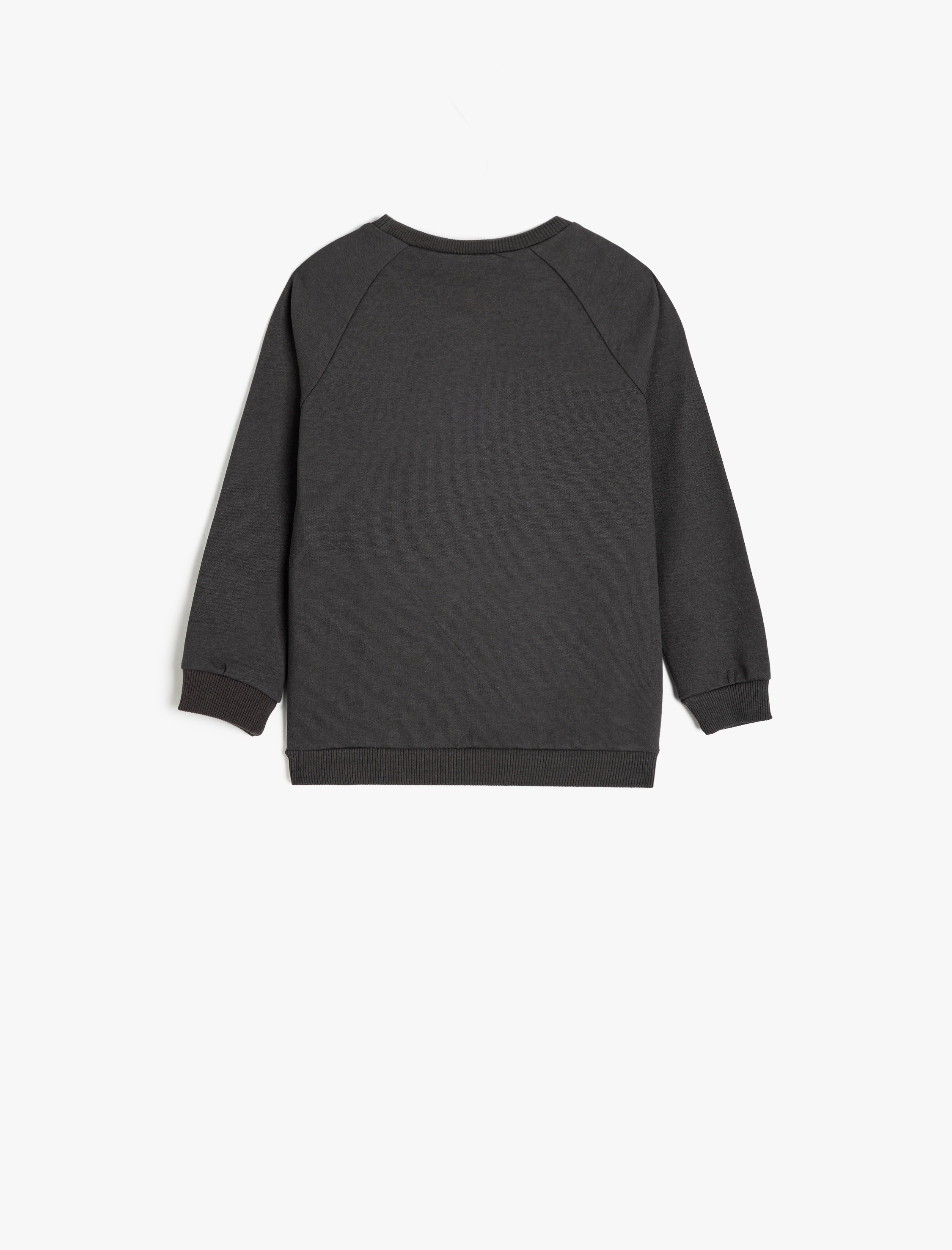  Erkek Bebek Ayıcık Baskılı Uzun Kollu Bisiklet Yaka Pamuklu Şardonlu Sweatshirt