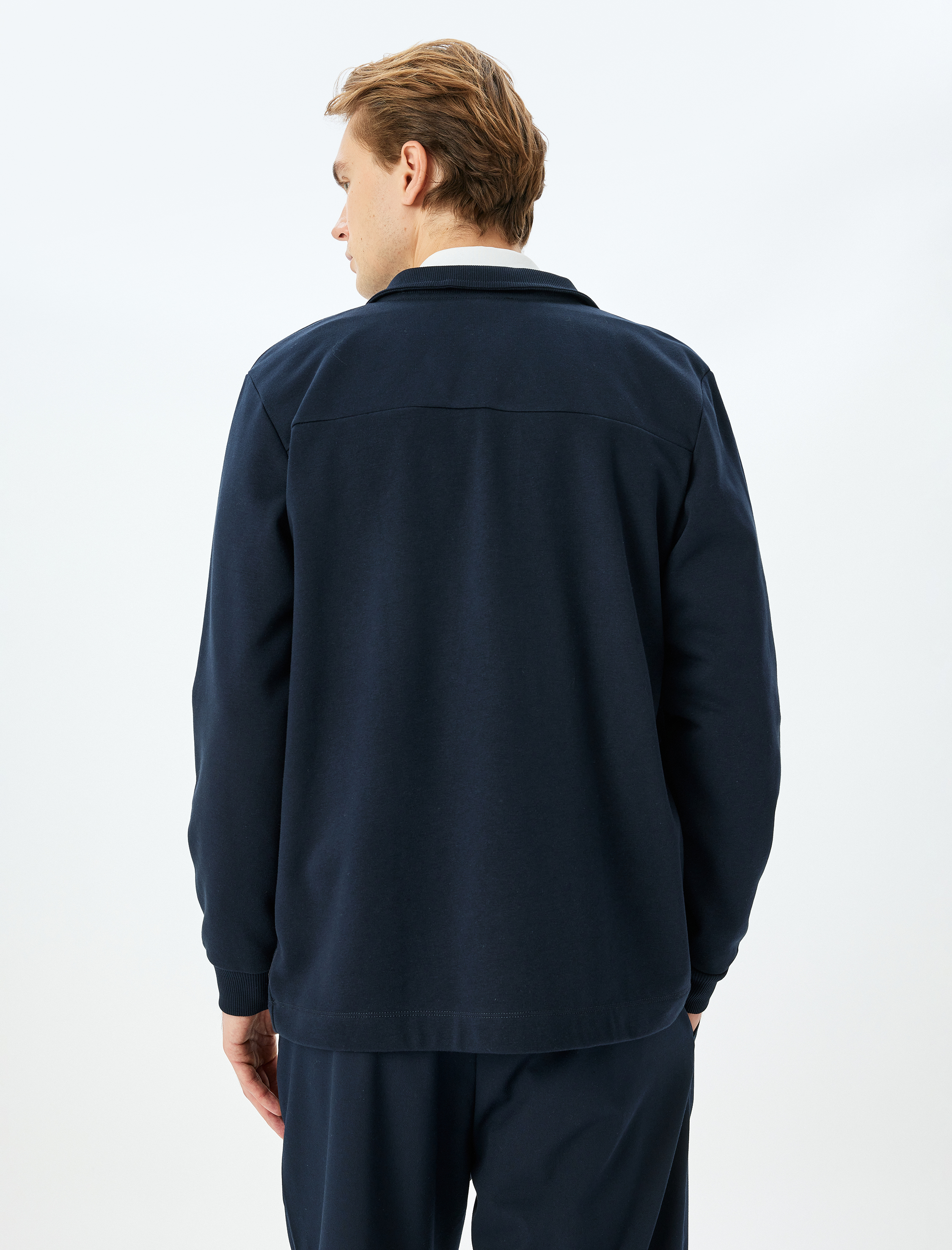   Regular Fit Pamuk Karışımlı Şardonlu Uzun Kollu Basic Fermuarlı Hırka