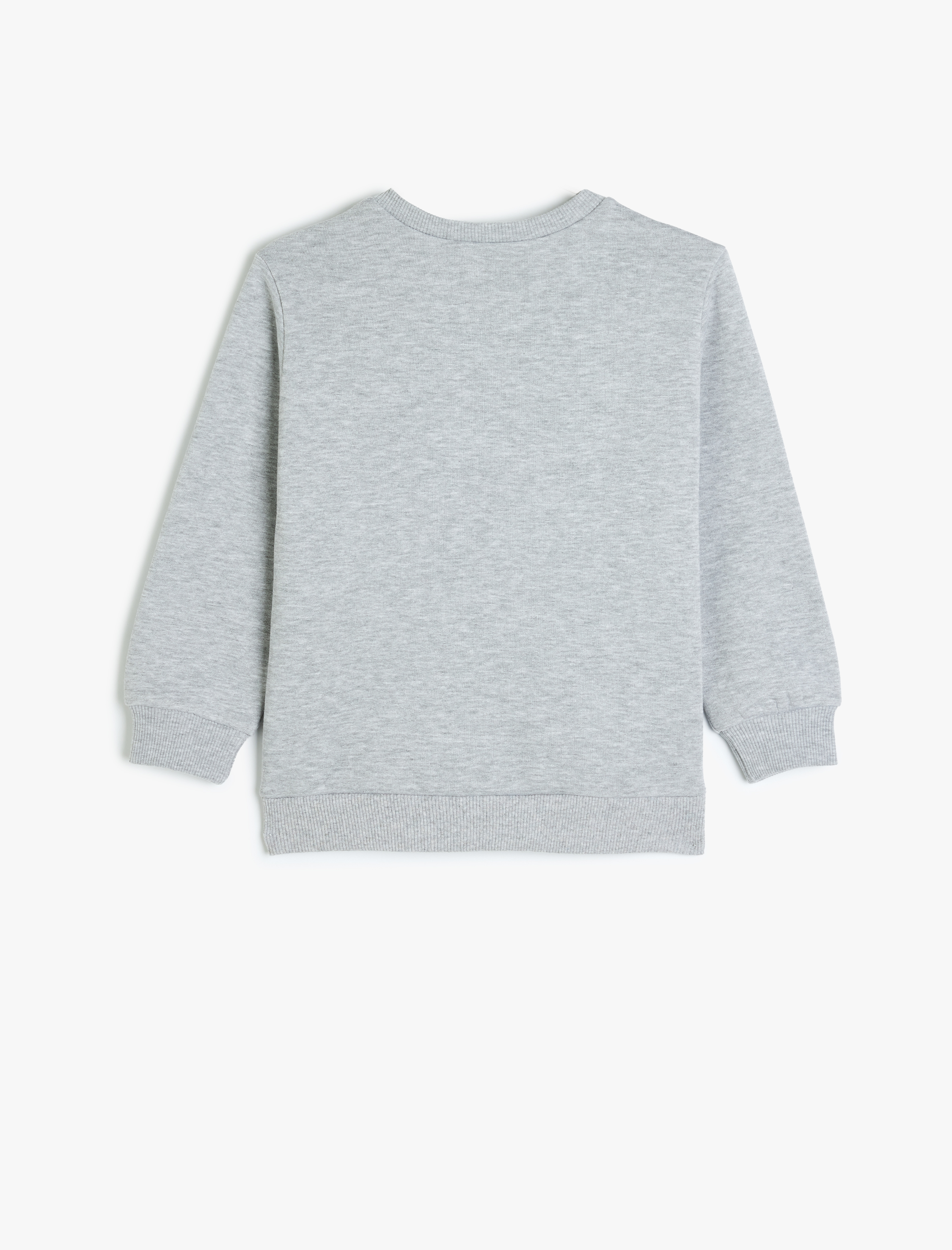  Erkek Çocuk Pamuklu Şardonlu Bisiklet Yaka Uzun Kollu Basic Sweatshirt