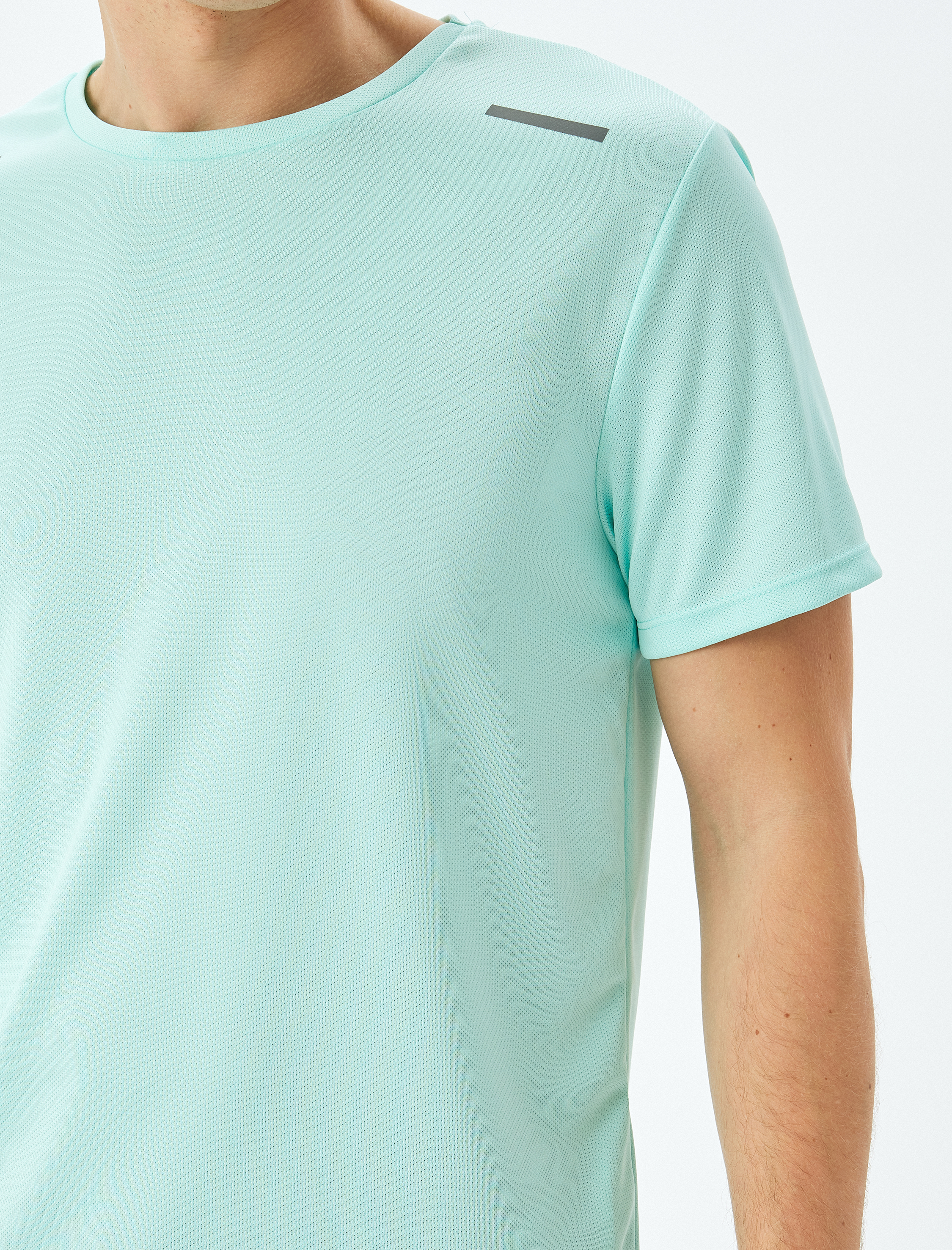 Bisiklet Yaka Baskı Detaylı Kısa Kollu Basic Spor Tişört