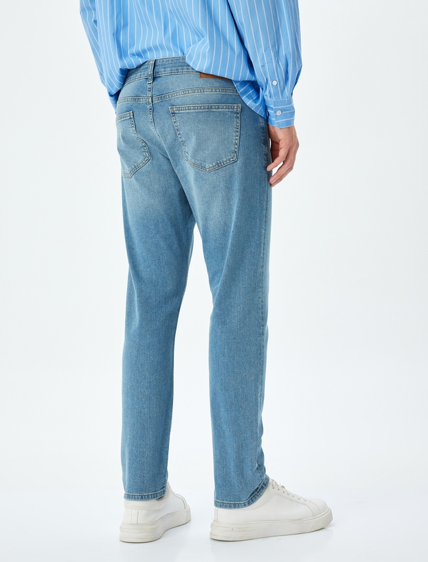 Normal Bel Pamuklu Slim Fit Jean Pantolon - Brad Jean_3