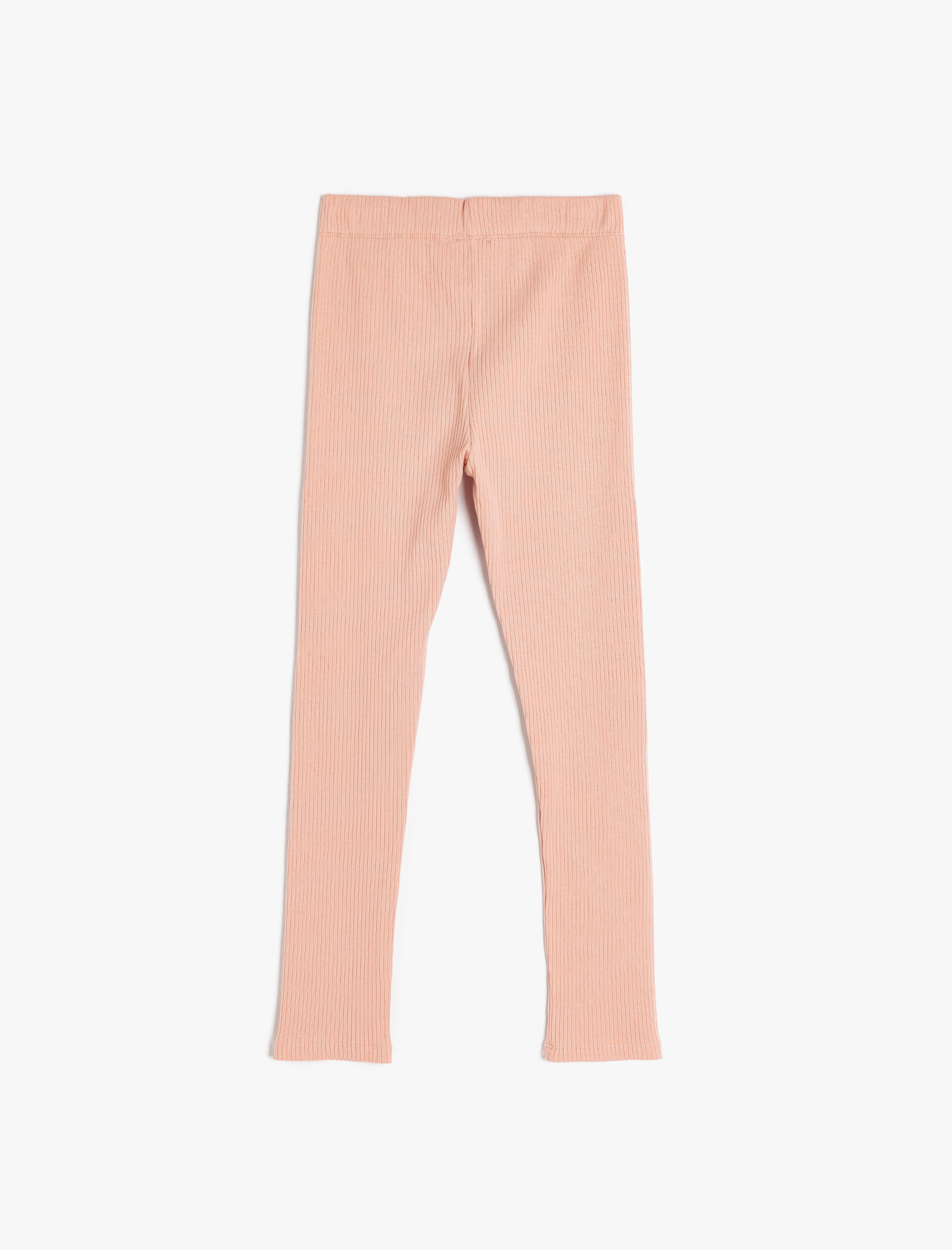  Kız Çocuk Beli Lastikli Etiket Detaylı Pamuklu Basic Tayt