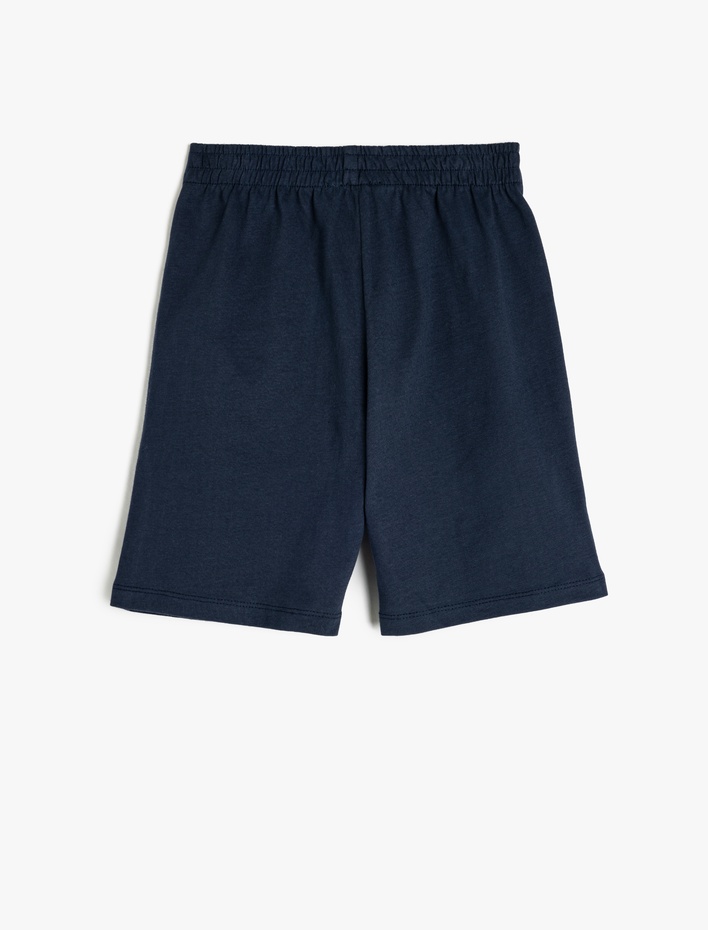 Erkek Çocuk Baskı Detaylı Beli Lastikli Pamuklu Şort