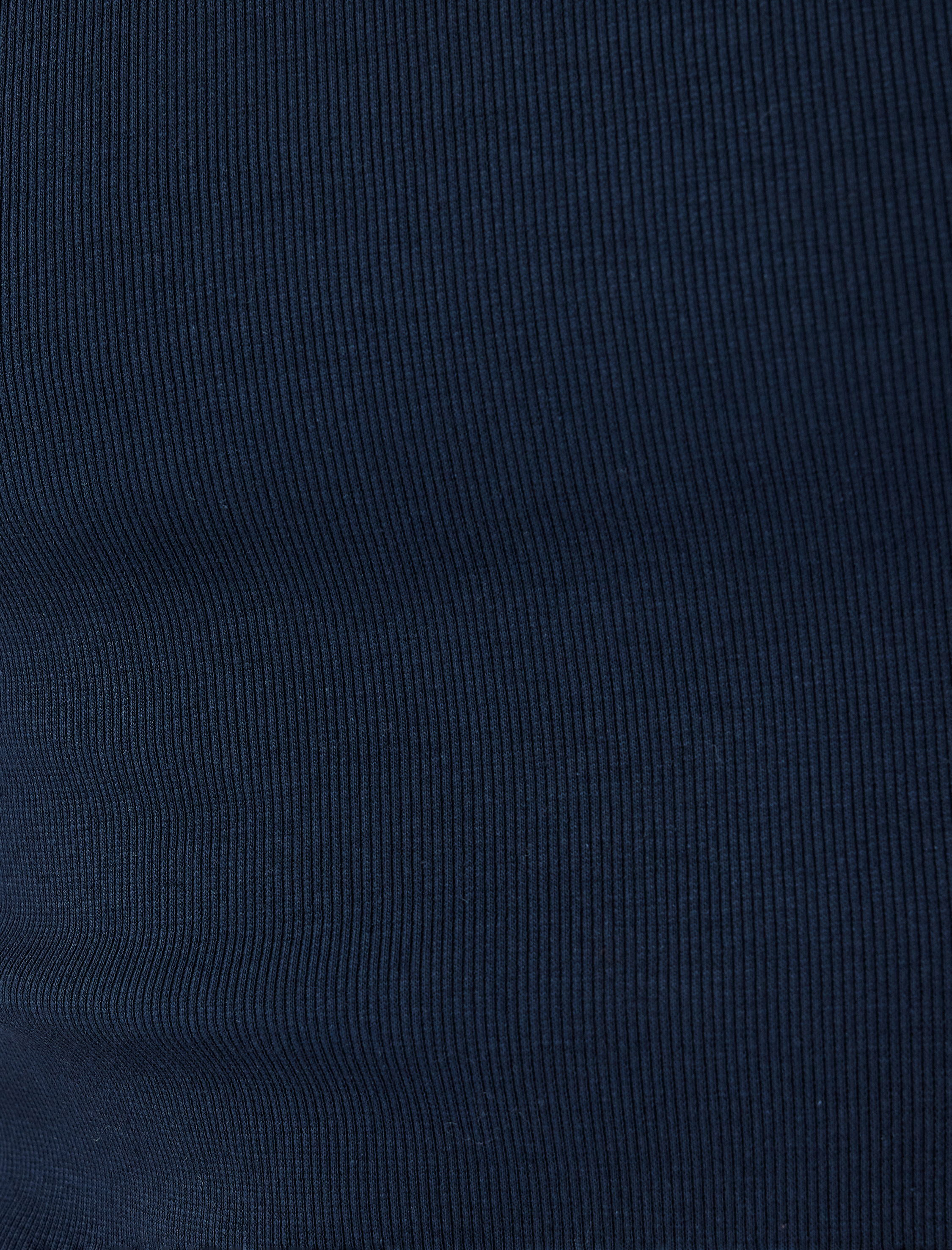   Bisiklet Yaka Slim Fit Kolsuz Fitilli Basic Atlet