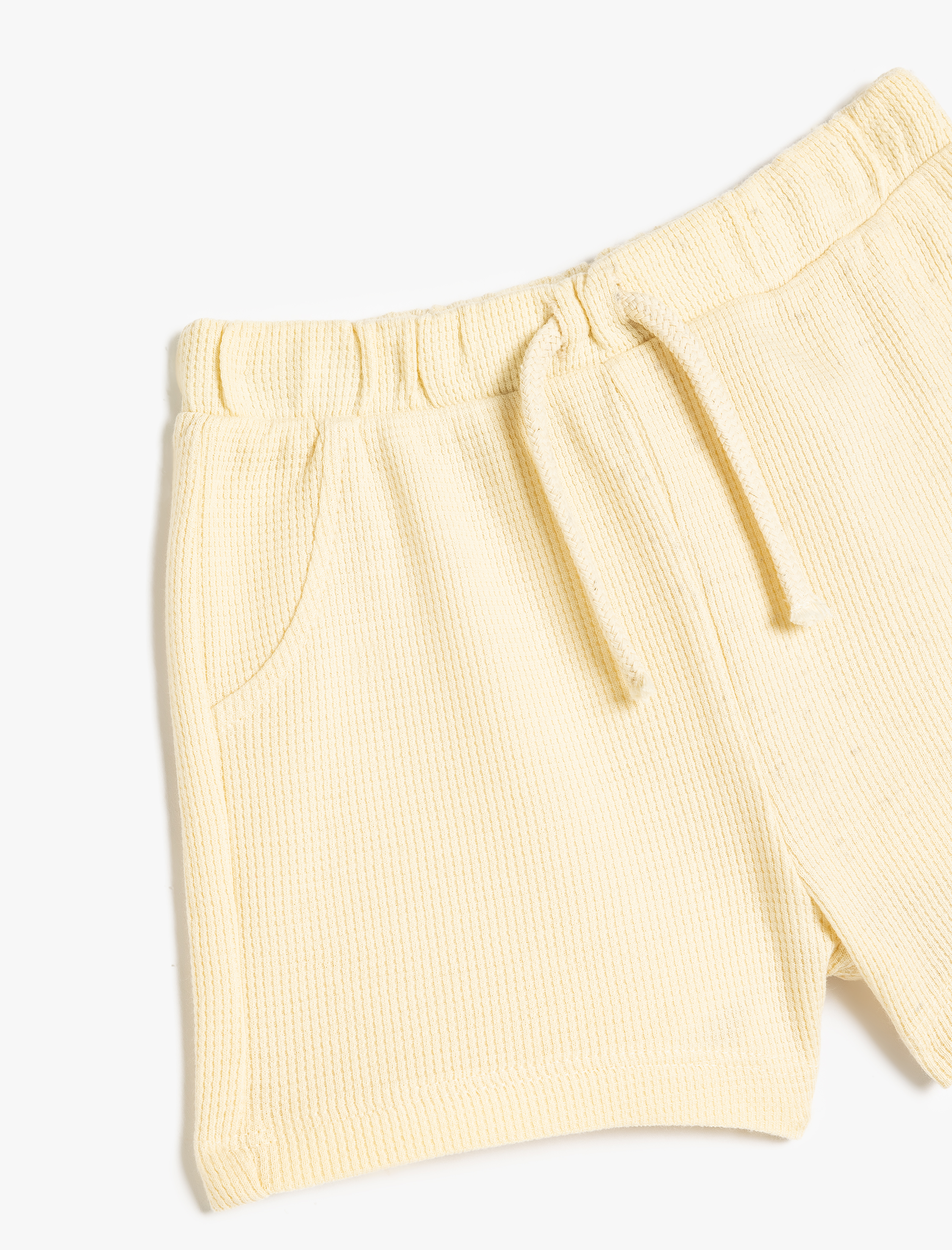  Erkek Bebek Beli Bağcıklı Pamuklu Cep Detaylı Basic Şort