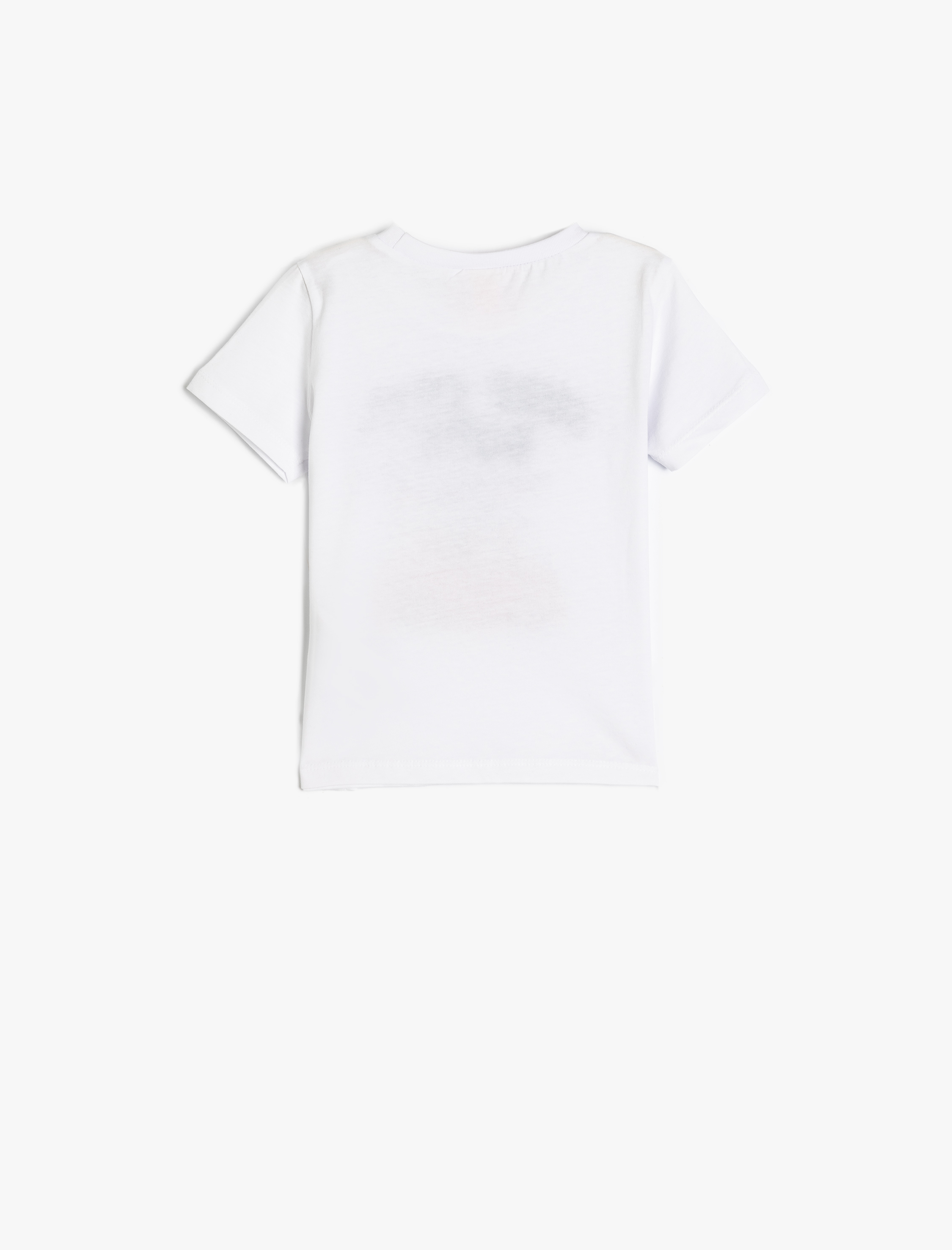  Erkek Bebek Baskı Detaylı Bisiklet Yaka Kısa Kollu Pamuklu Tişört