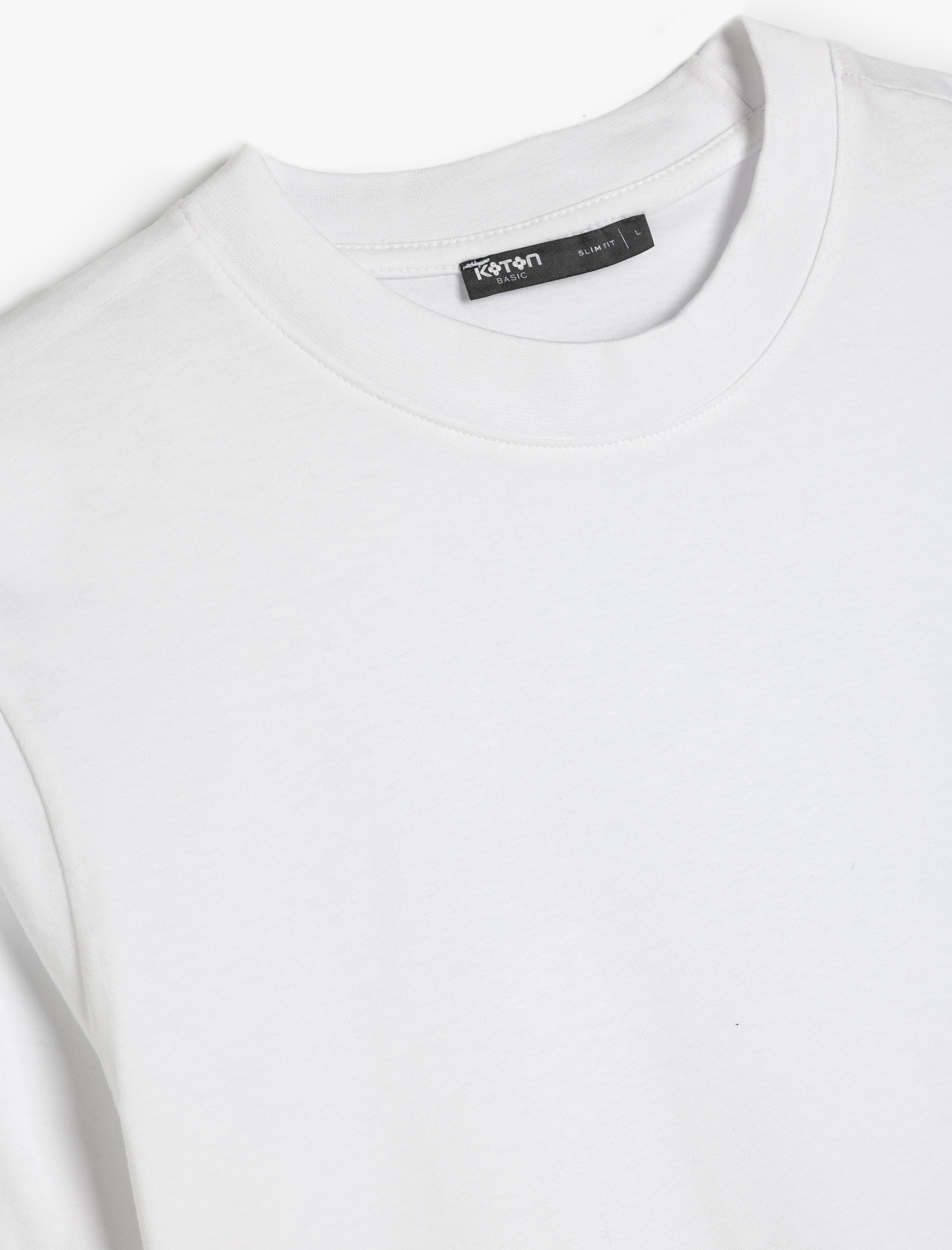   Bisiklet Yaka Pamuklu Kısa Kollu Basic Slim Fit Tişört