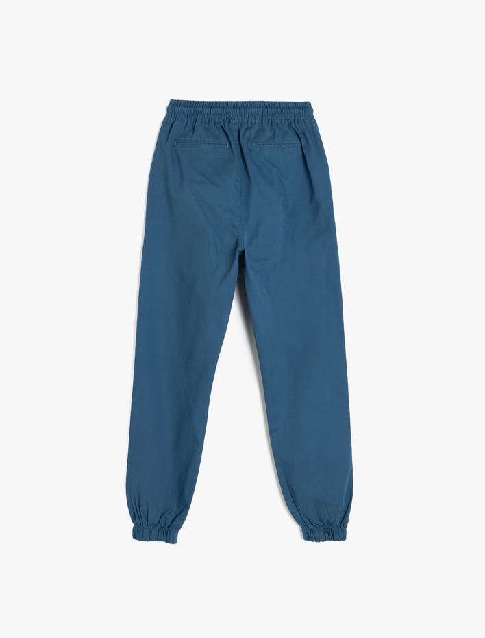 Erkek Çocuk Beli Bağlamalı Cep Detaylı Pamuklu Jogger Pantolon