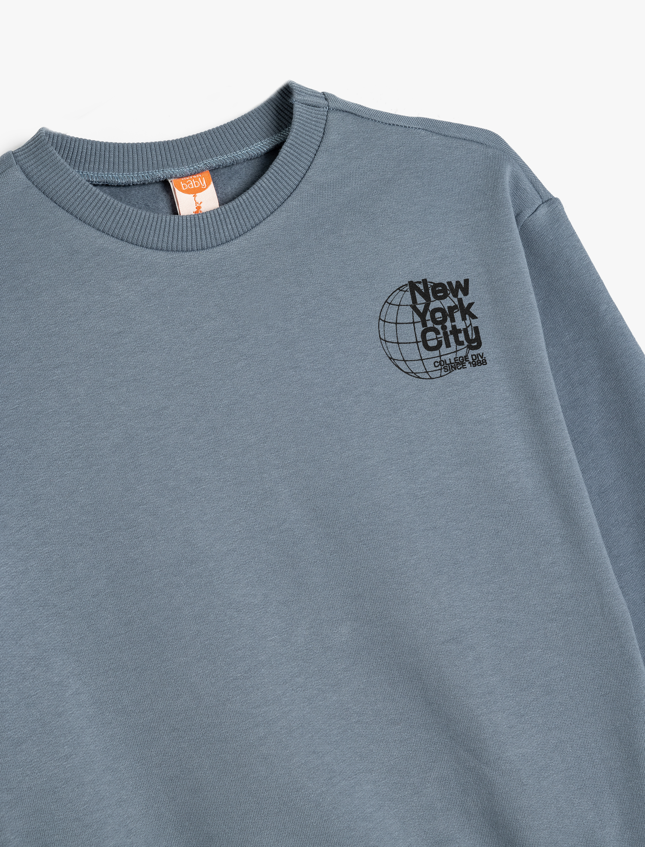  Erkek Bebek Uzun Kollu Bisiklet Yaka Şardonlu Pamuklu Eşofman Takımı