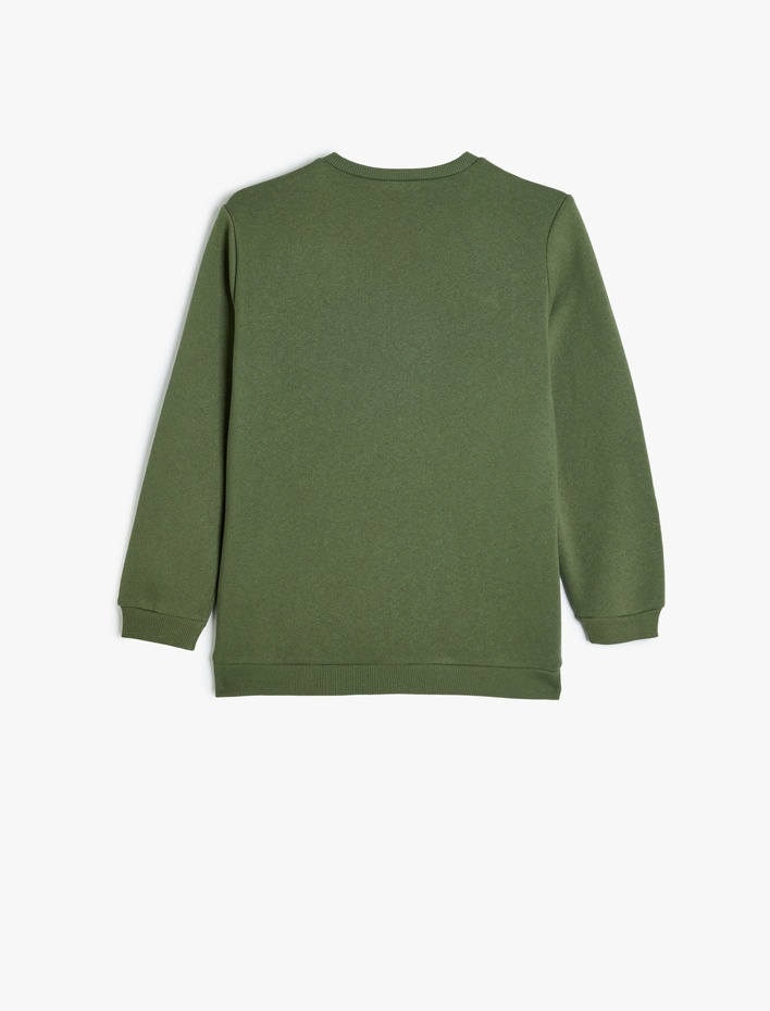 Erkek Çocuk Bisiklet Yaka Uzun Kollu Pamuklu Şardonlu Basic Sweatshirt