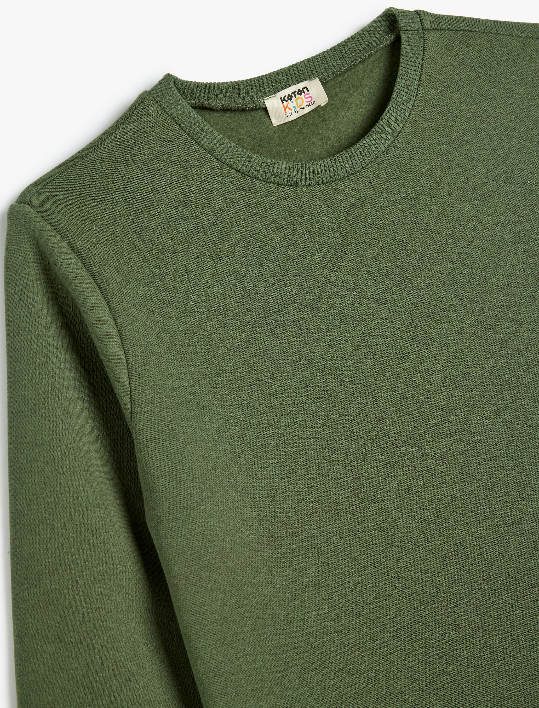  Erkek Çocuk Bisiklet Yaka Uzun Kollu Pamuklu Şardonlu Basic Sweatshirt