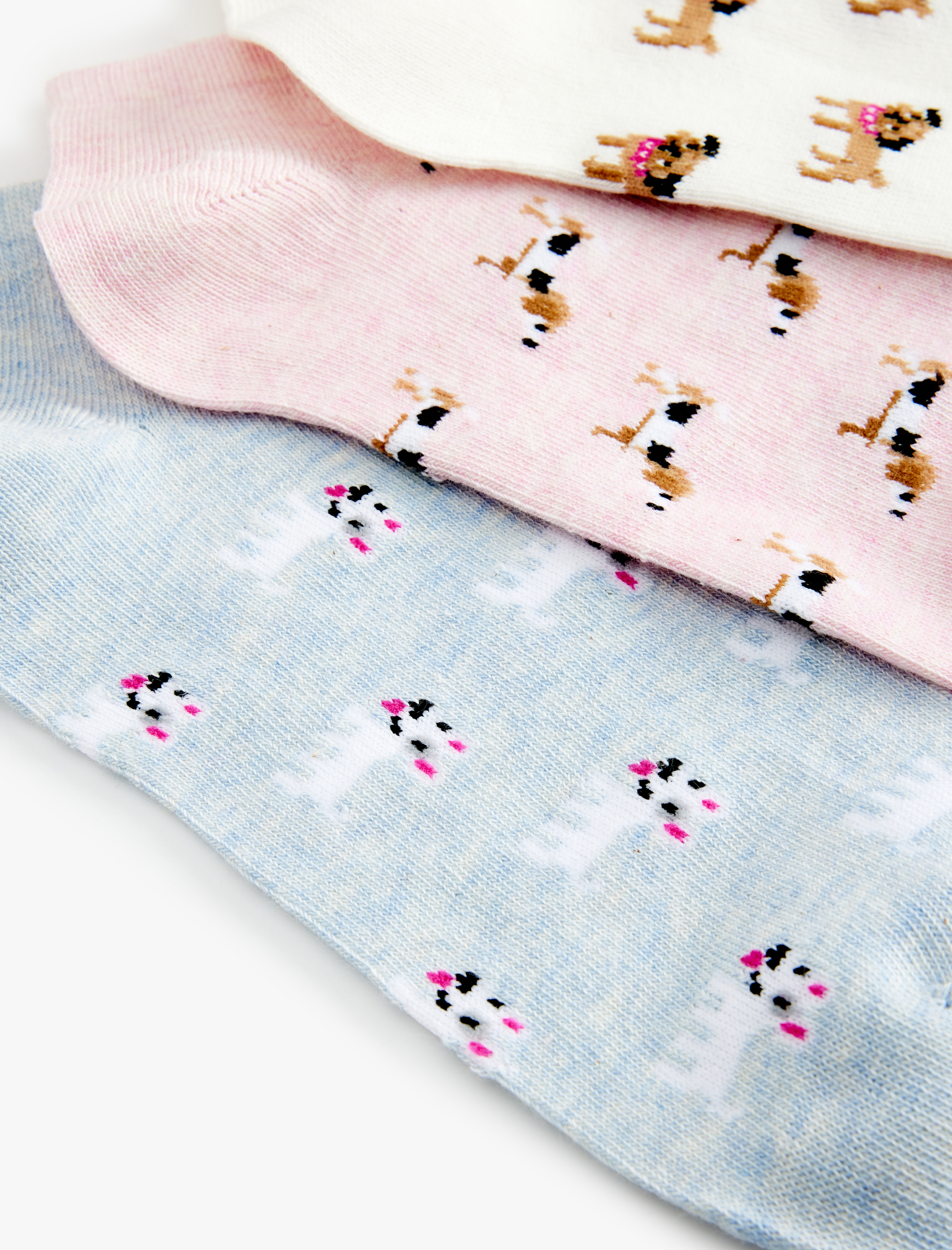  Kadın 3'lü Hayvan Desenli Çok Renkli Patik Çorap Seti