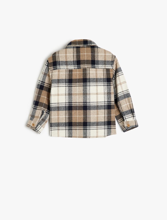 Erkek Bebek Cep Detaylı Uzun Kollu Ekoseli Oduncu Gömlek