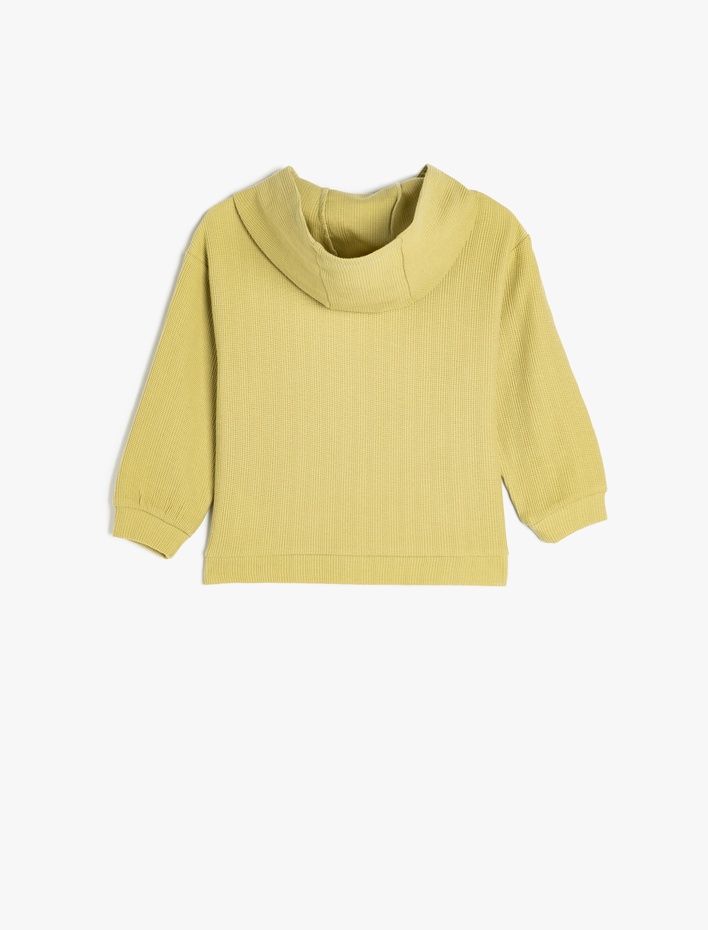 Erkek Bebek Pamuklu Kanguru Cepli Fermuarlı Basic Kapşonlu Sweatshirt