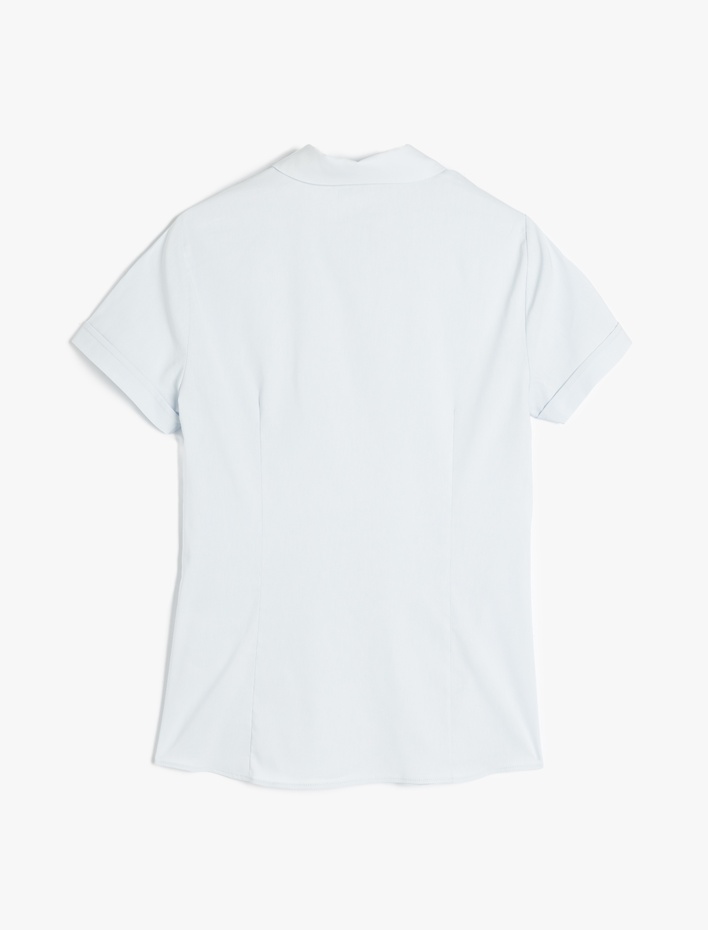  Slim Fit Klasik Yaka Kısa Kollu Gömlek