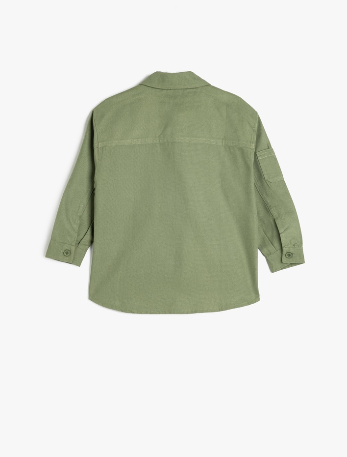 Erkek Çocuk Tek Cepli Uzun Kollu Pamuklu Gömlek Ceket