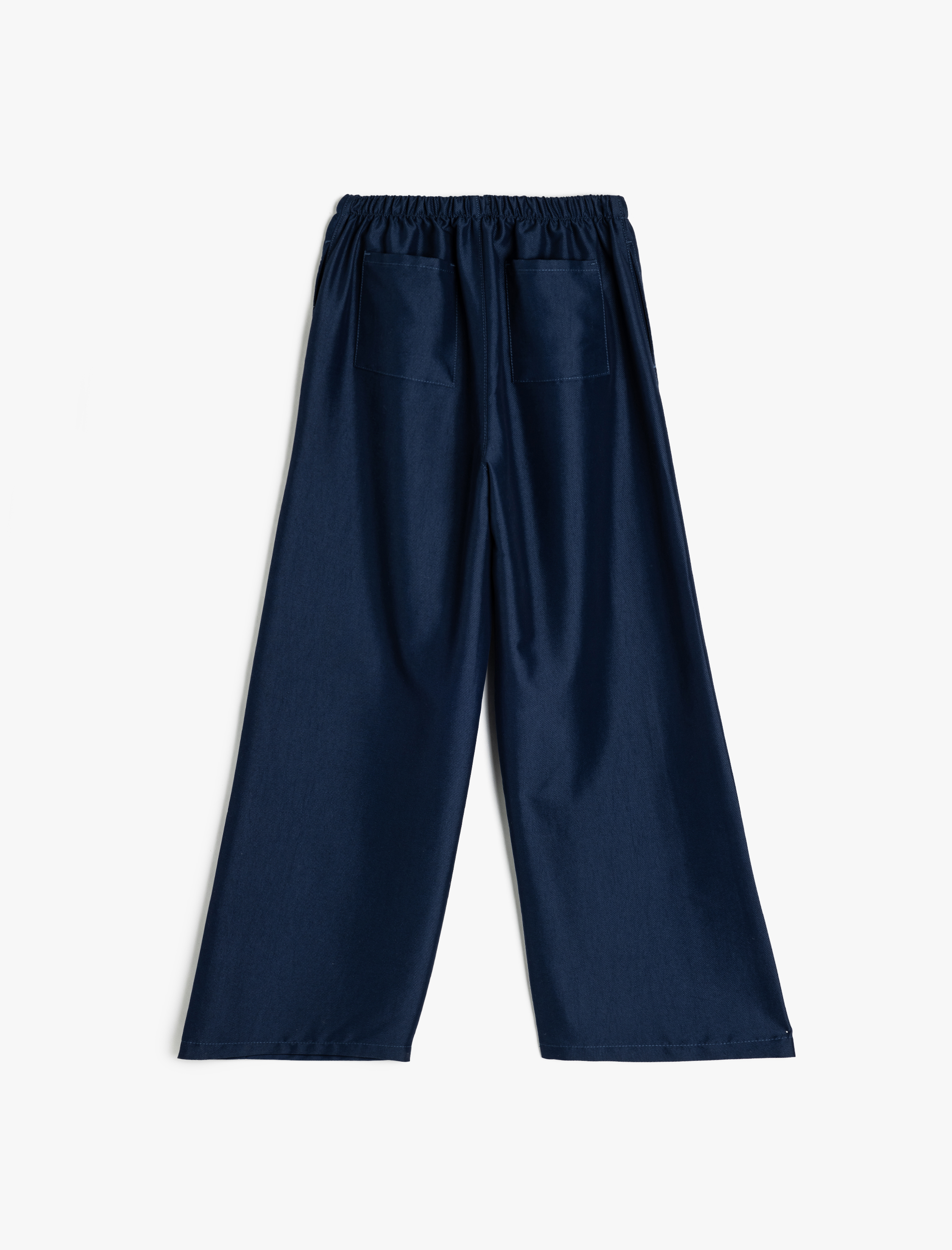  Kız Çocuk Nervürlü Cepli Geniş Paça Pantolon