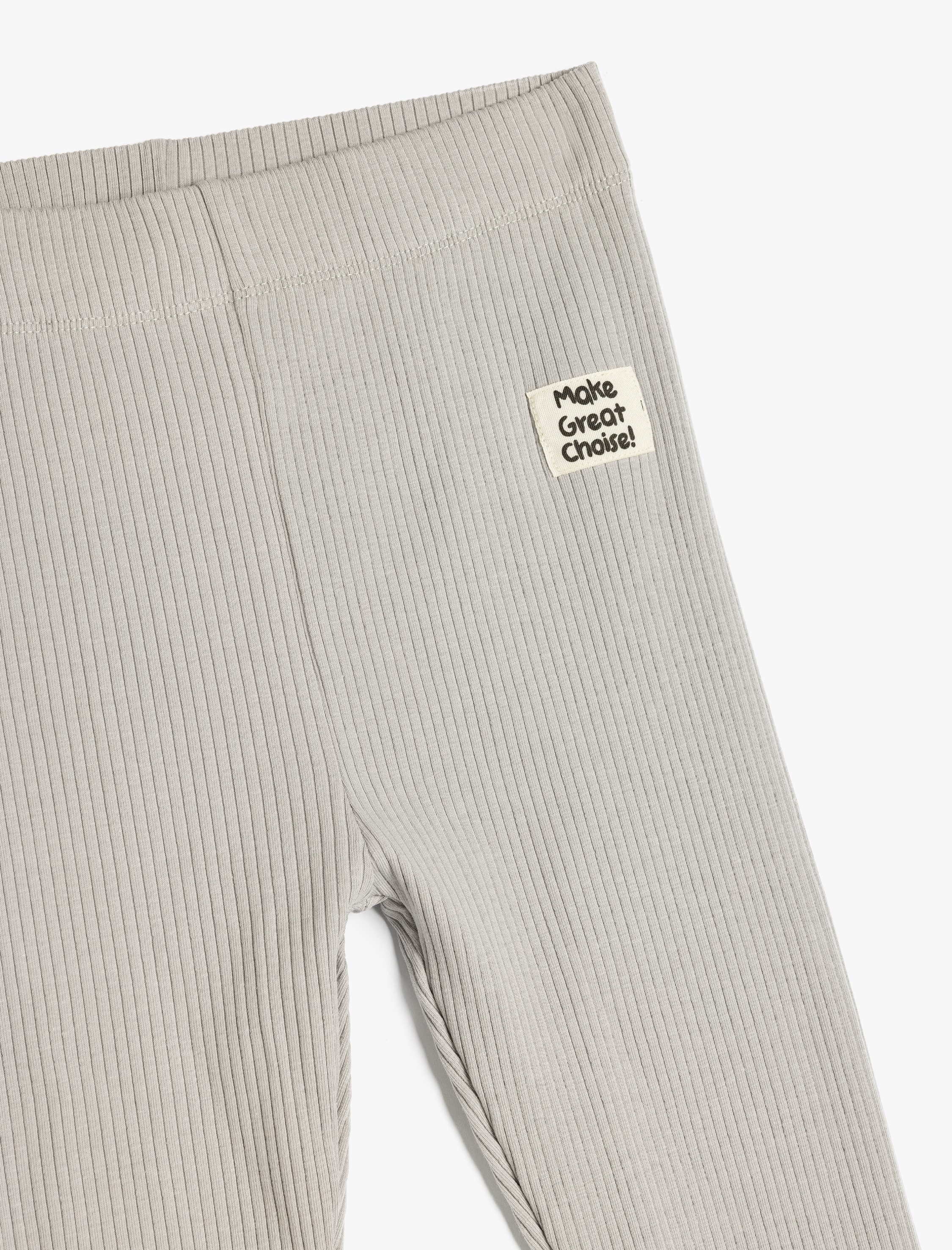  Kız Çocuk Beli Lastikli Etiket Detaylı Pamuklu Basic Tayt