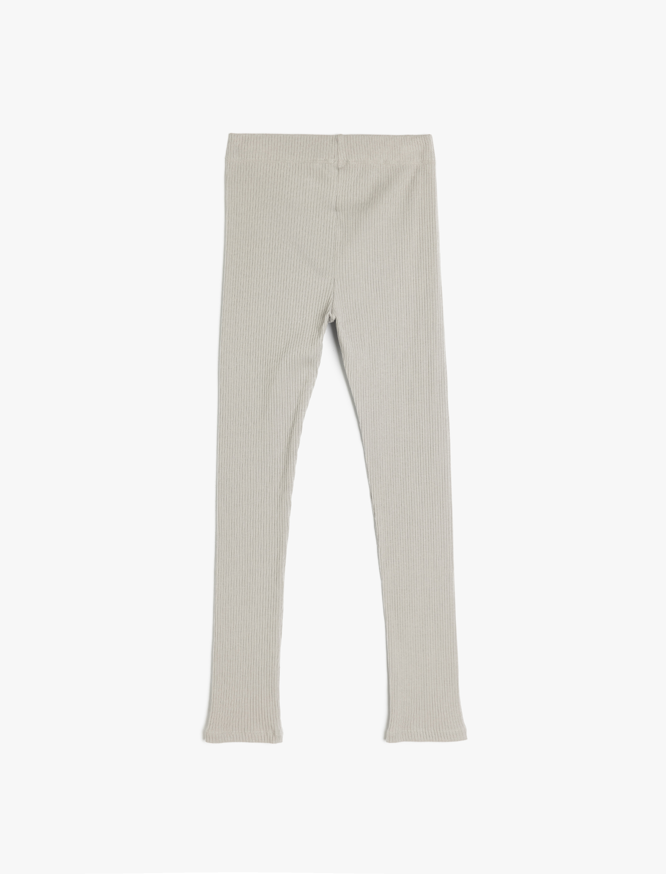  Kız Çocuk Beli Lastikli Etiket Detaylı Pamuklu Basic Tayt