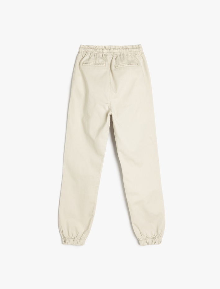 Erkek Çocuk Beli Bağlamalı Cep Detaylı Pamuklu Jogger Pantolon